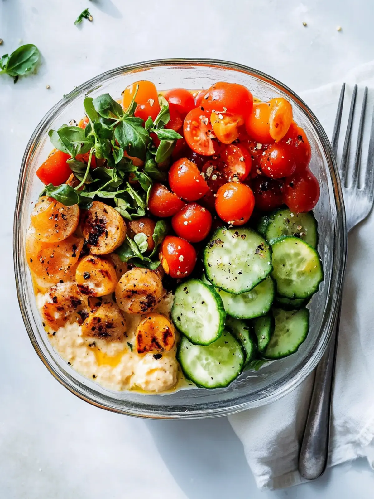 Scharfe Mediterrane Mittagsschüssel Rezept für schnelles Essen 4 Scharfe Mediterrane Mittagsschüssel Rezept