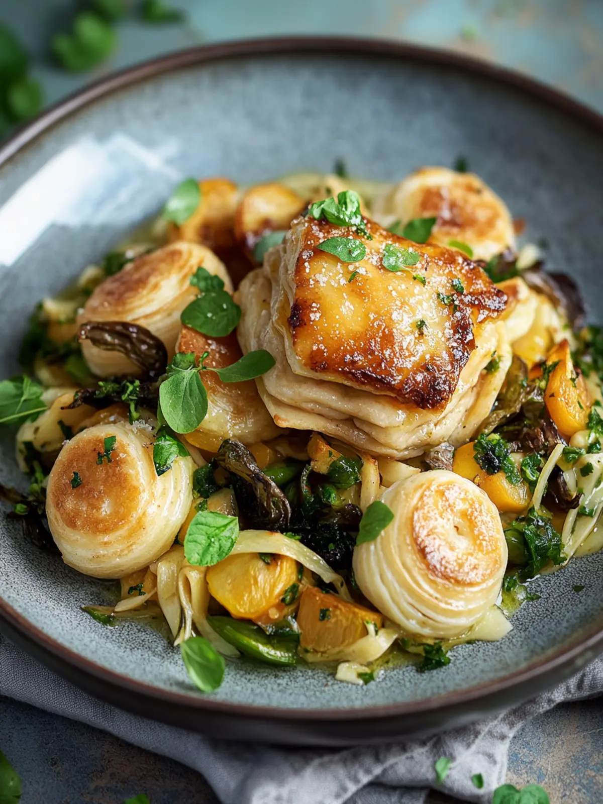 Perlhuhnbrotknödel auf Gemüsenudeln: Gourmet für dein Zuhause 5 Perlhuhnbrotknödel auf Gemüsenudeln