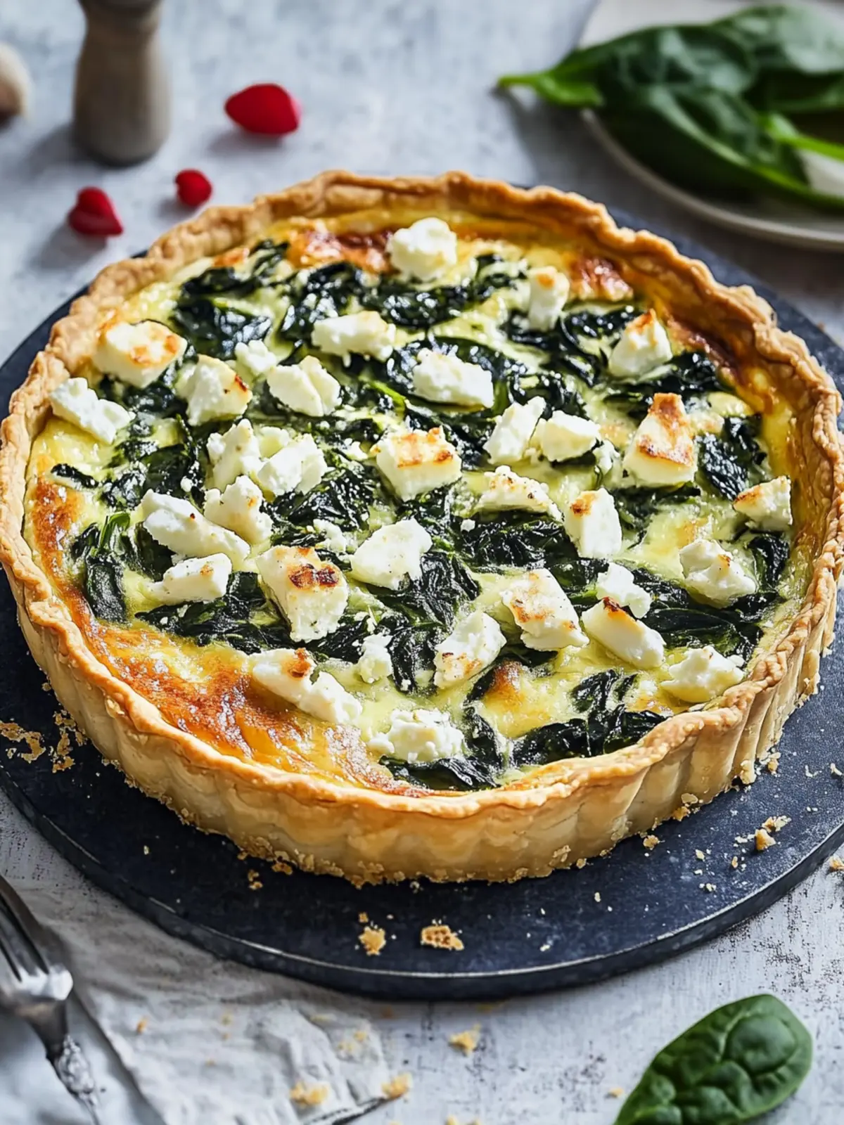 Herzhafter Quiche mit Spinat und Feta für jeden Anlass 4 Herzhafter Quiche mit Spinat und Feta