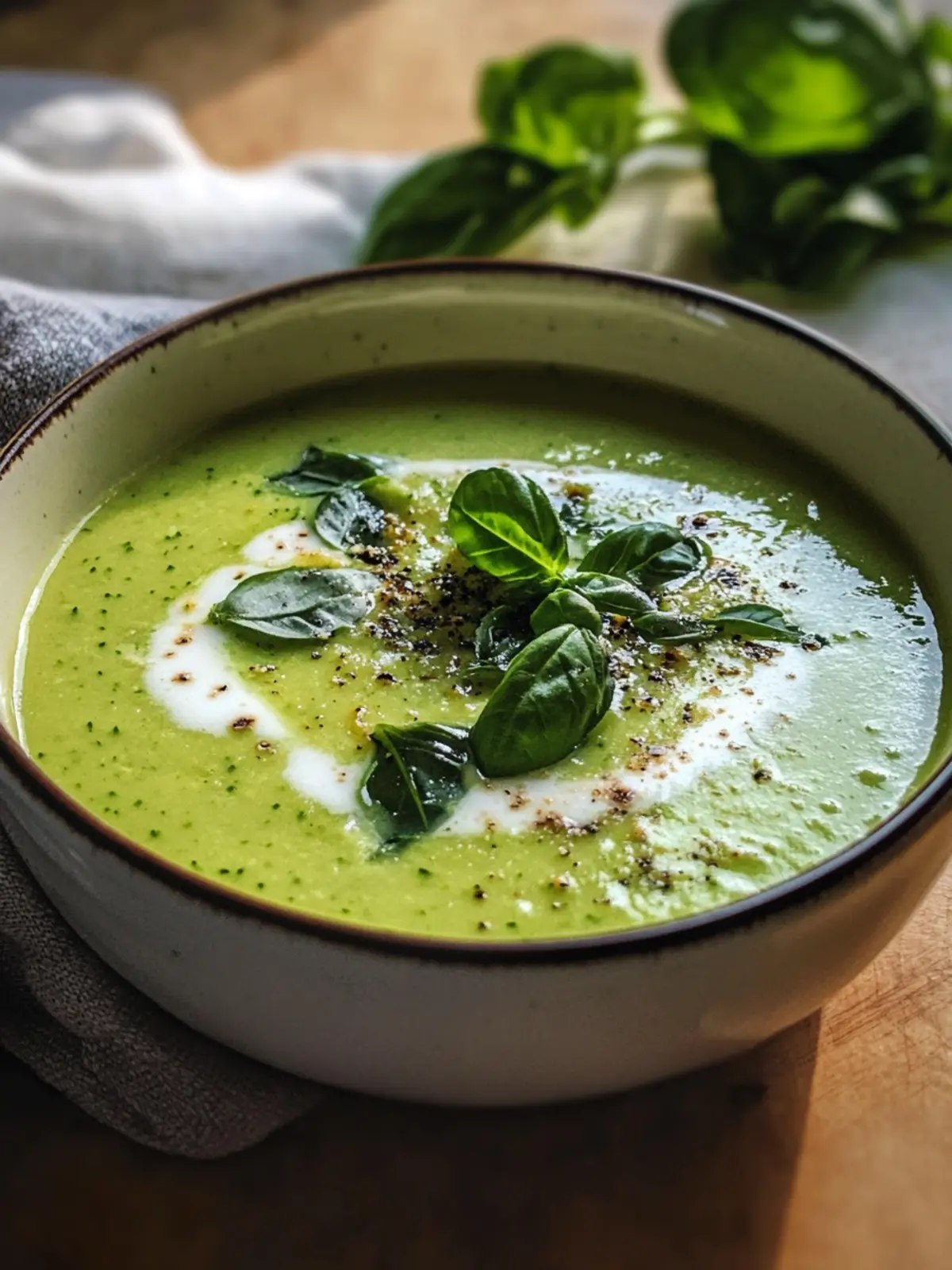 Gekühlte Zucchini-Basilikum-Suppe für heiße Sommertage 2 Gekühlte Zucchini-Basilikum-Suppe