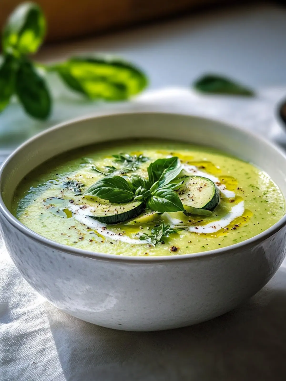 Kalte Zucchini-Basilikum-Suppe für erfrischende Sommertage 2 Kalte Zucchini-Basilikum-Suppe