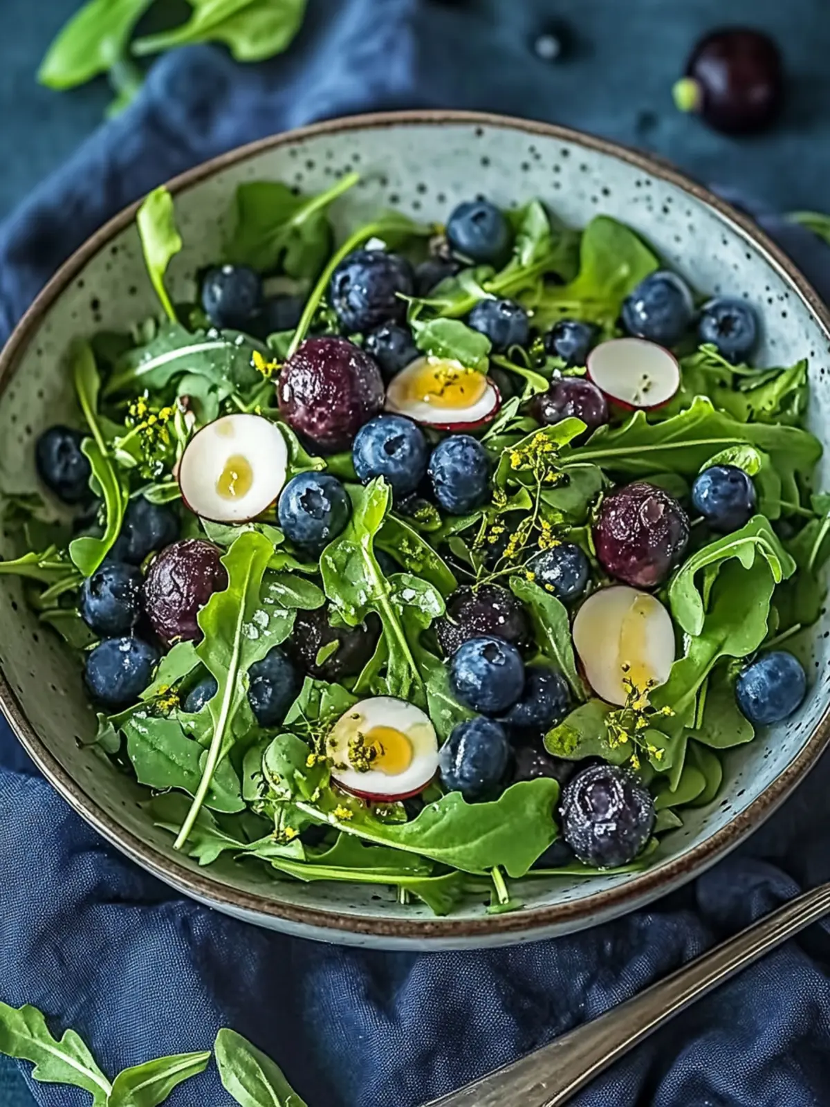 Blaubeere Rucola Kräutersalat: Frisch, lecker und schnell gemacht 4 Blaubeere Rucola Kräutersalat