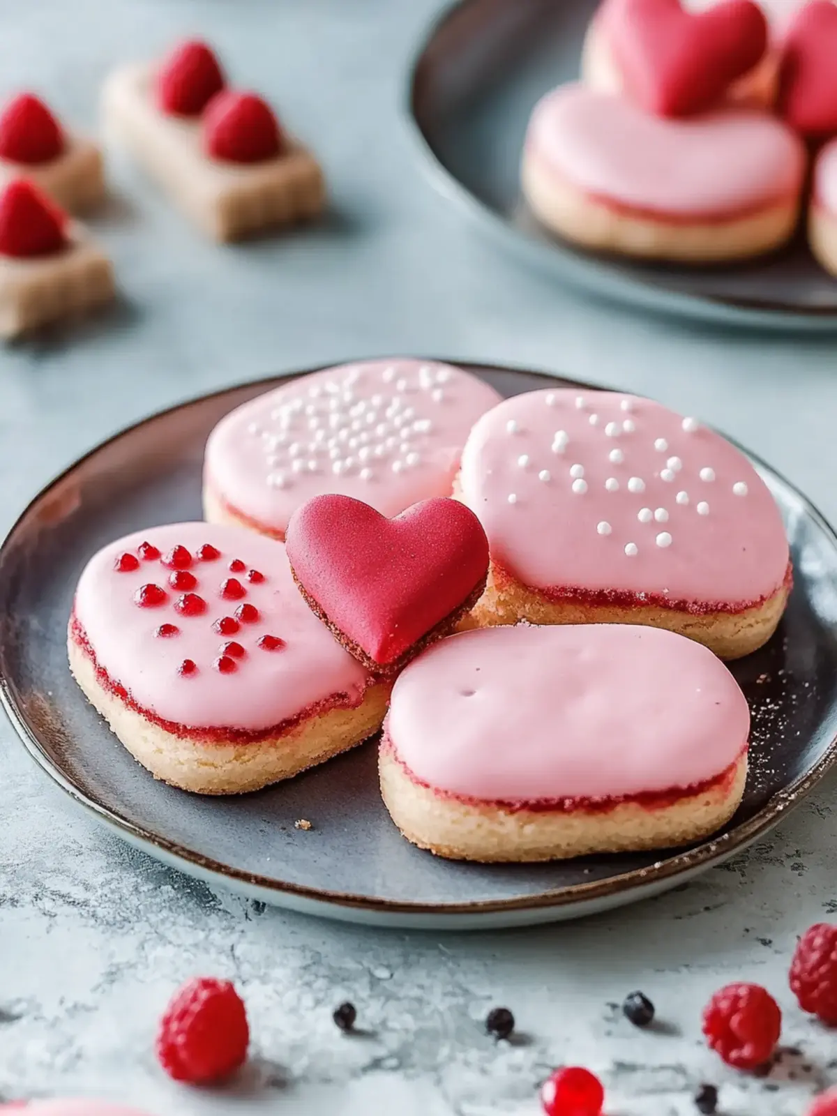 Zuckerplätzchen mit rotem Royal-Icing – Süße Liebe backen 4 Zuckerplätzchen mit rotem Royal-Icing