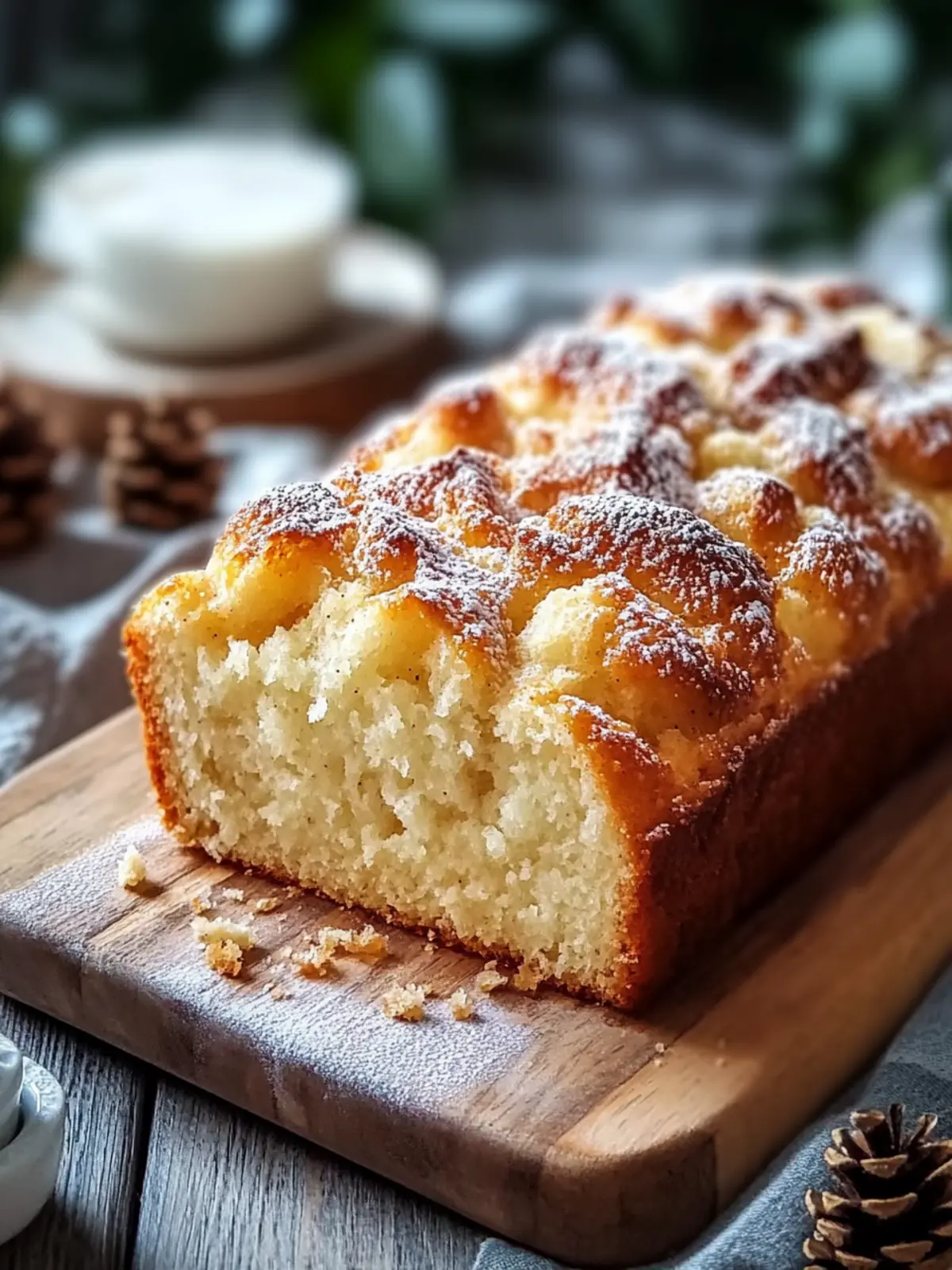 Warmes Vanille-Eggnog-Brot mit knusprigem Krümeltopping für die Feiertage 2 Warmes Vanille-Eggnog-Brot mit knusprigem Krümeltopping