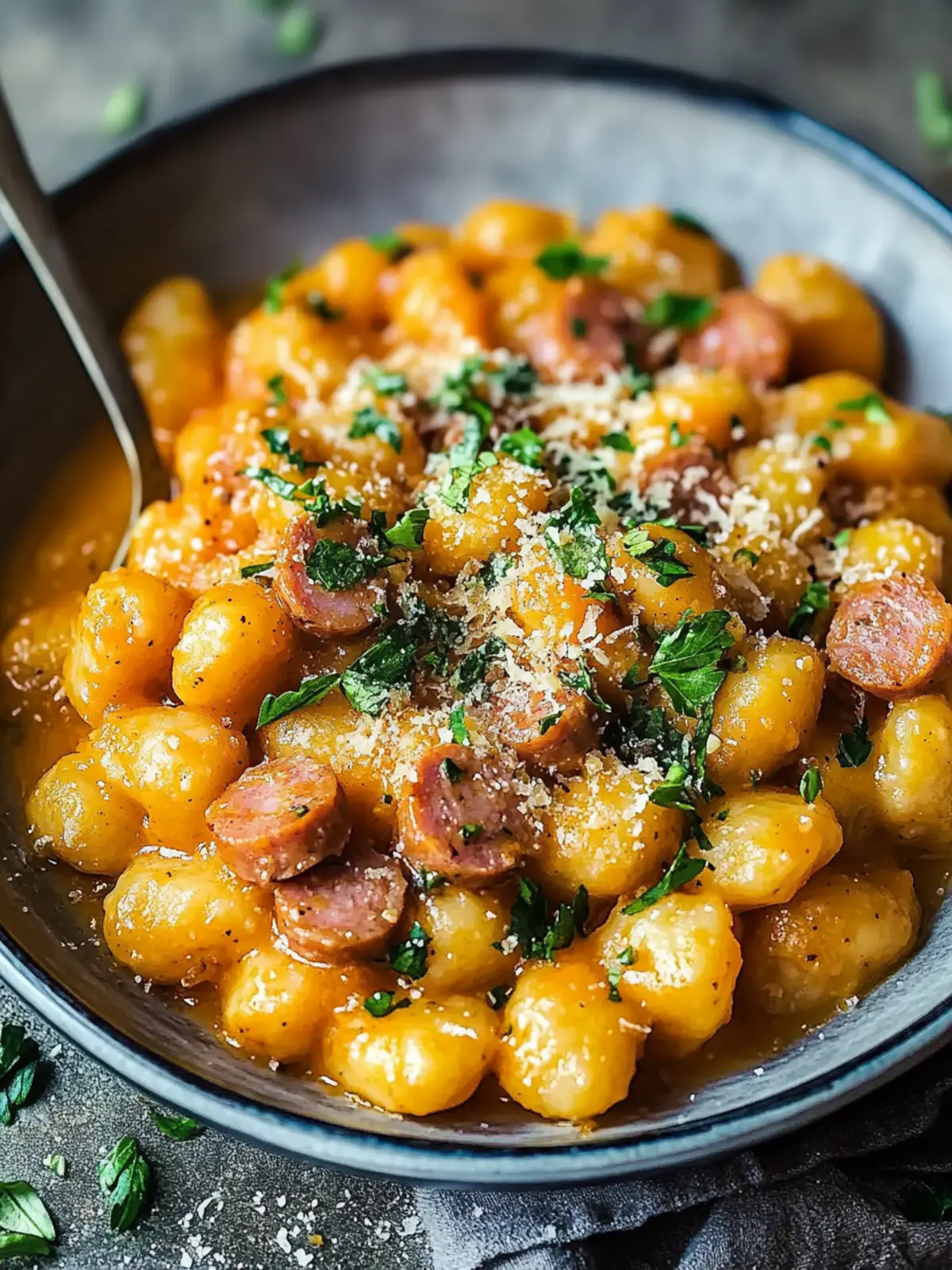 Cremige Butternusskürbis-Gnocchi mit Wurst für kuschelige Abende 3 Cremige Butternusskürbis-Gnocchi mit Wurst