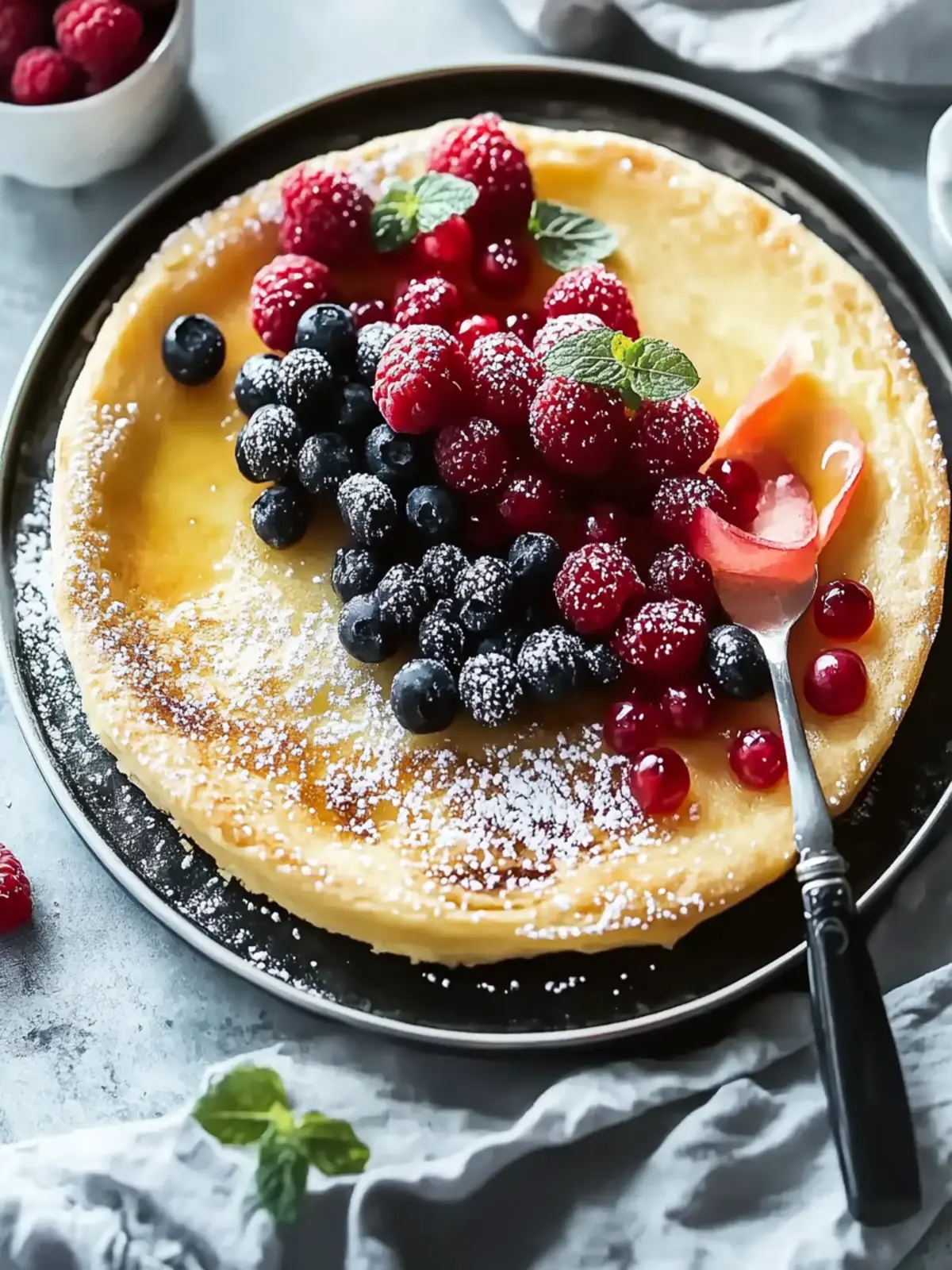 Deutsche Ofenpfannkuchen mit Truthahn Speck und Beeren Genuss 2 Deutsche Ofenpfannkuchen mit Truthahn Speck und Beeren