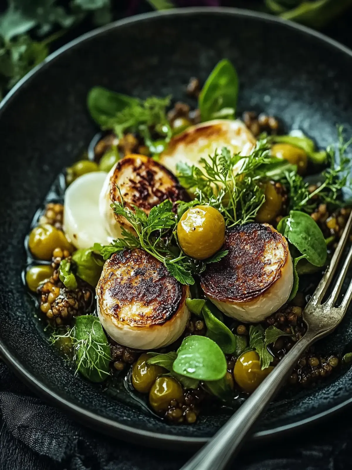 Geröstete Rosenkohl mit Berglinsen