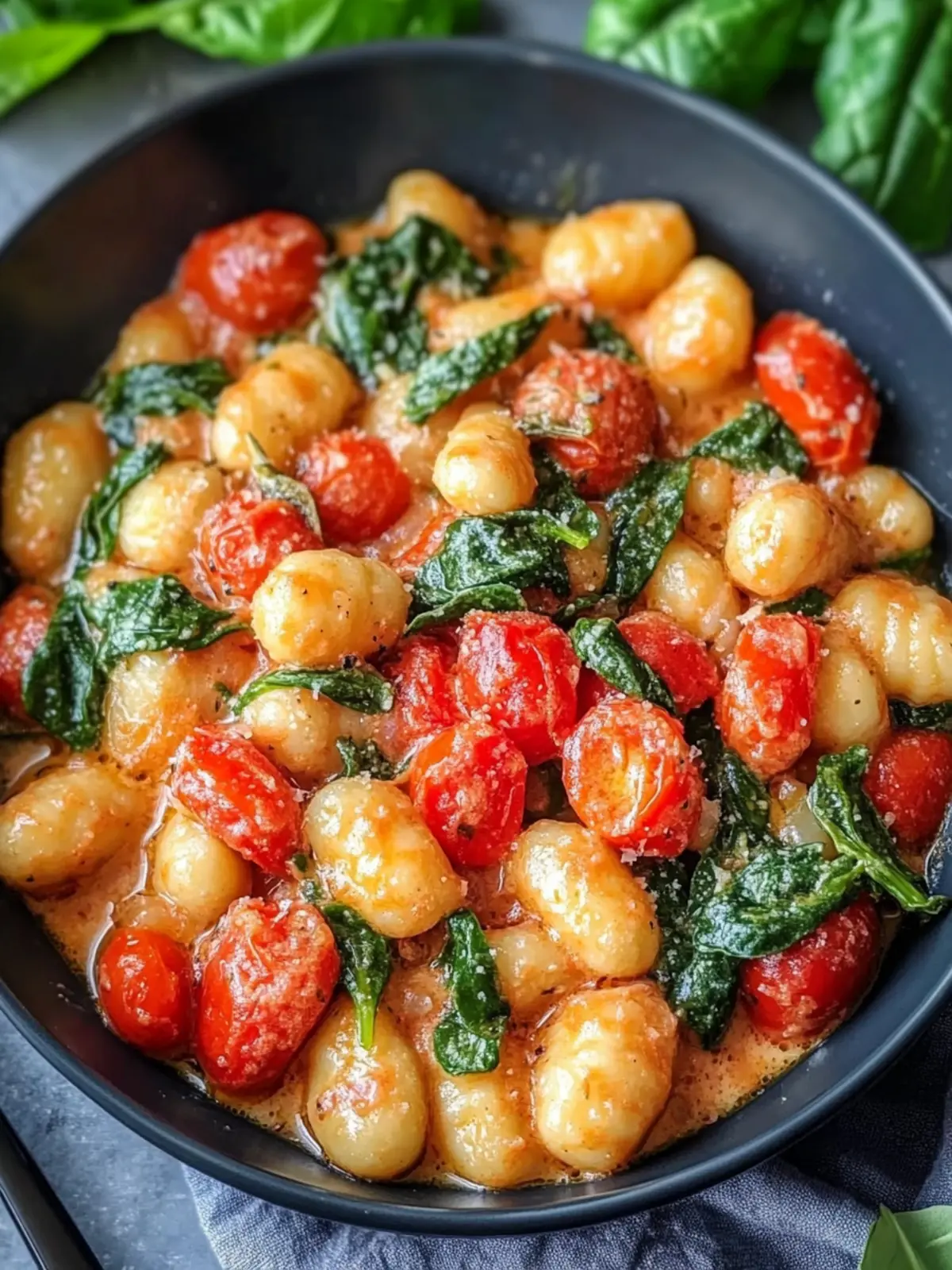 Gnocchi-Pfanne mit Tomate & Spinat: Schnell, Gesund und Lecker 3 Schnelles Gnocchi-Pfanne mit Tomate & Spinat