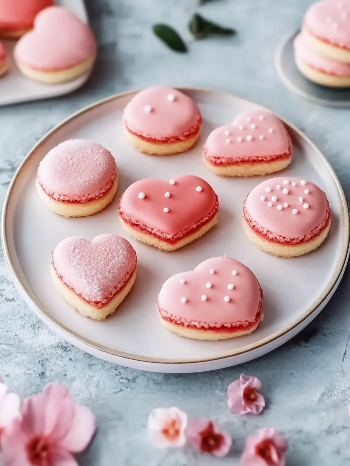 Zuckerplätzchen mit rotem Royal-Icing – Süße Liebe backen 5 Zuckerplätzchen mit rotem Royal-Icing
