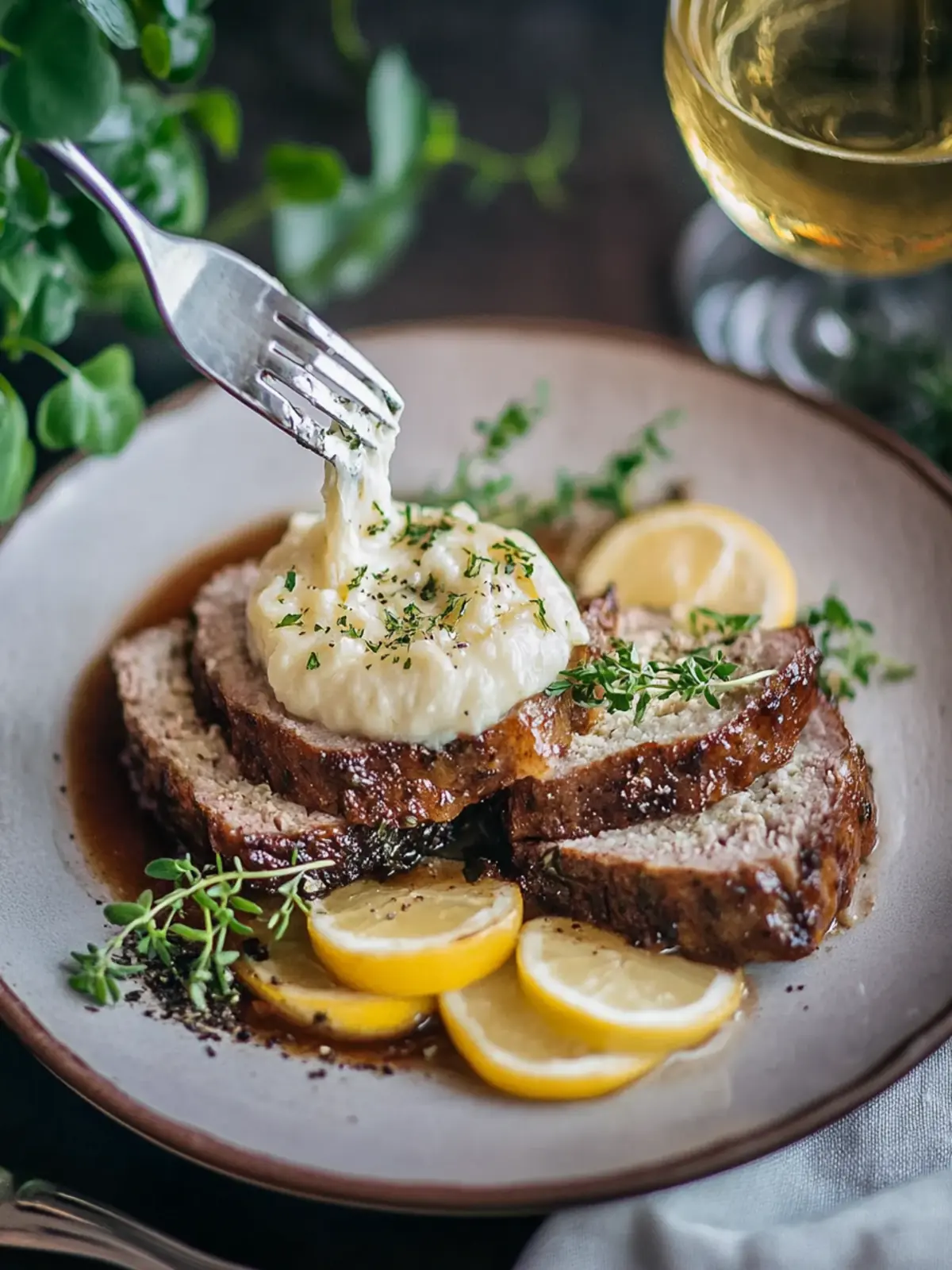 Fleischlaib mit Soße