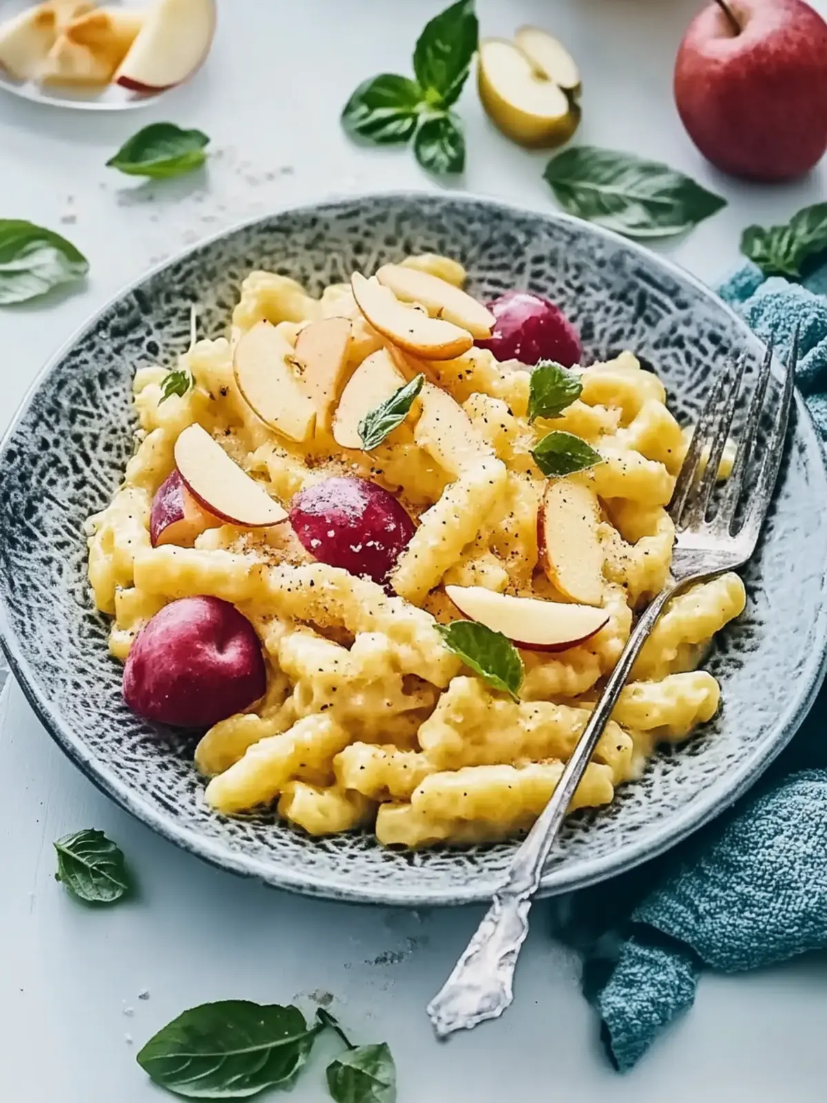 Süße Spätzle-Pfanne mit Apfelstücken für gemütliche Abende 3 Süßer Spätzle-Pfanne mit Apfelstücken