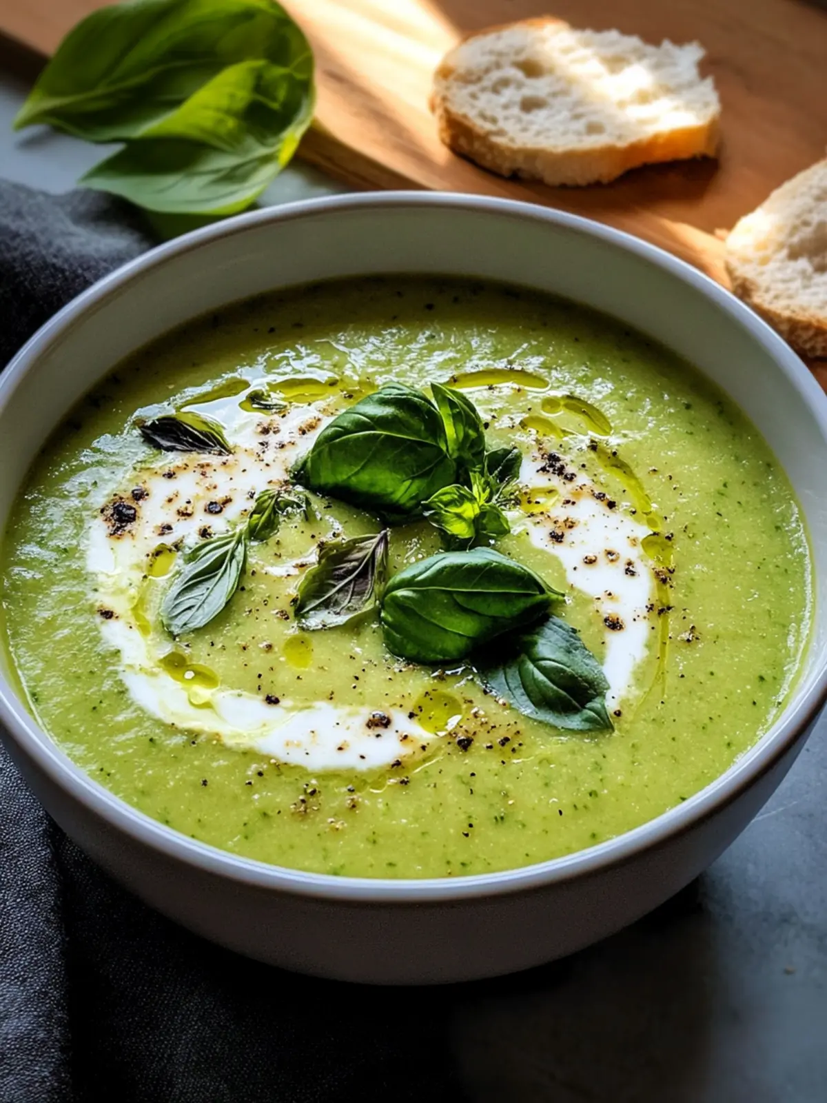 Gekühlte Zucchini-Basilikum-Suppe für heiße Sommertage 4 Gekühlte Zucchini-Basilikum-Suppe
