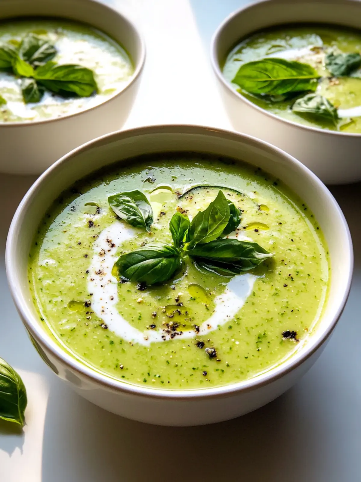 Gekühlte Zucchini-Basilikum-Suppe für heiße Sommertage 3 Gekühlte Zucchini-Basilikum-Suppe