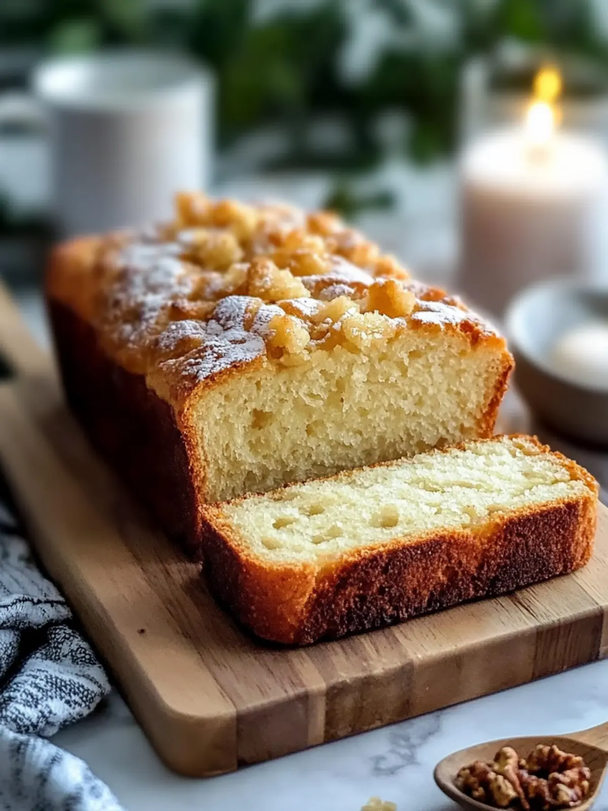 Warmes Vanille-Eggnog-Brot mit knusprigem Krümeltopping für die Feiertage 5 Warmes Vanille-Eggnog-Brot mit knusprigem Krümeltopping