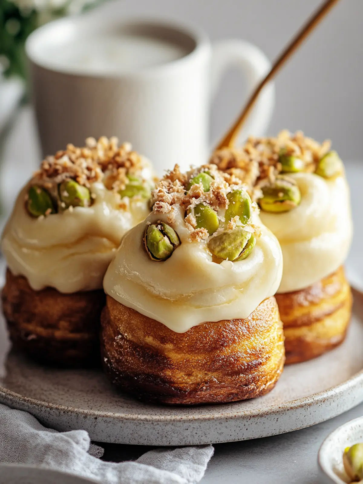 Himmlische Pistazien Honig Zimtschnecken für ein besonderes Frühstück 4 Pistazien Honig Zimtschnecken