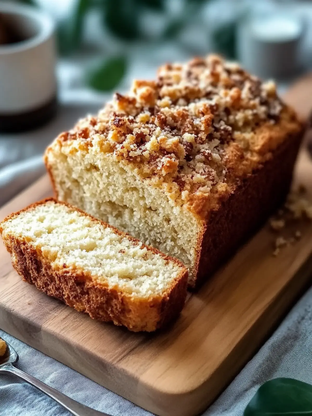 Warmes Vanille-Eggnog-Brot mit knusprigem Krümeltopping für die Feiertage 4 Warmes Vanille-Eggnog-Brot mit knusprigem Krümeltopping
