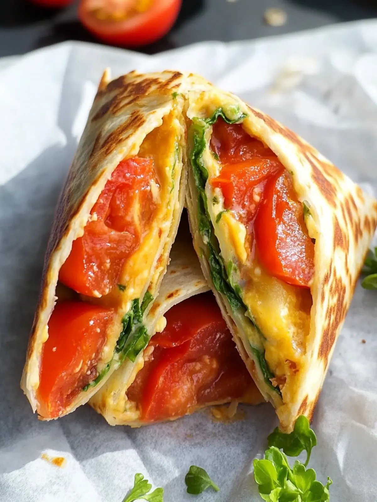 Schneller Tomaten-Ei-Wrap zum Frühstück für jeden Tag 5 Tomaten-Ei-Wrap zum Frühstück