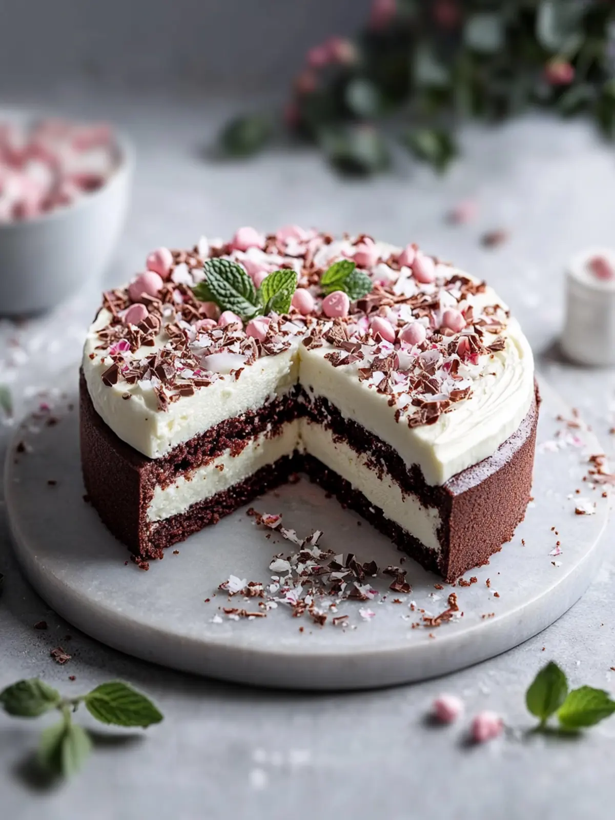 Schokoladen-Pfefferminz-Schichtkuchen