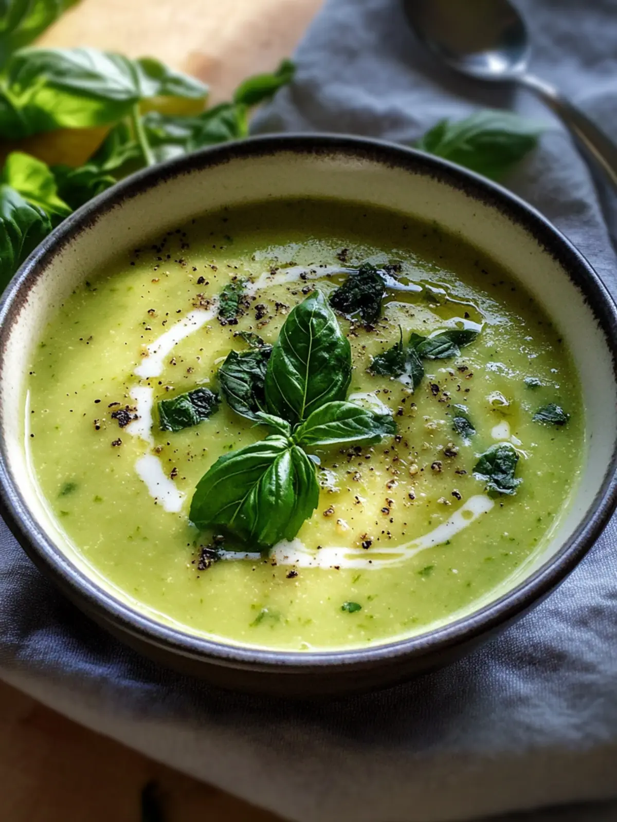 Gekühlte Zucchini-Basilikum-Suppe für heiße Sommertage 5 Gekühlte Zucchini-Basilikum-Suppe