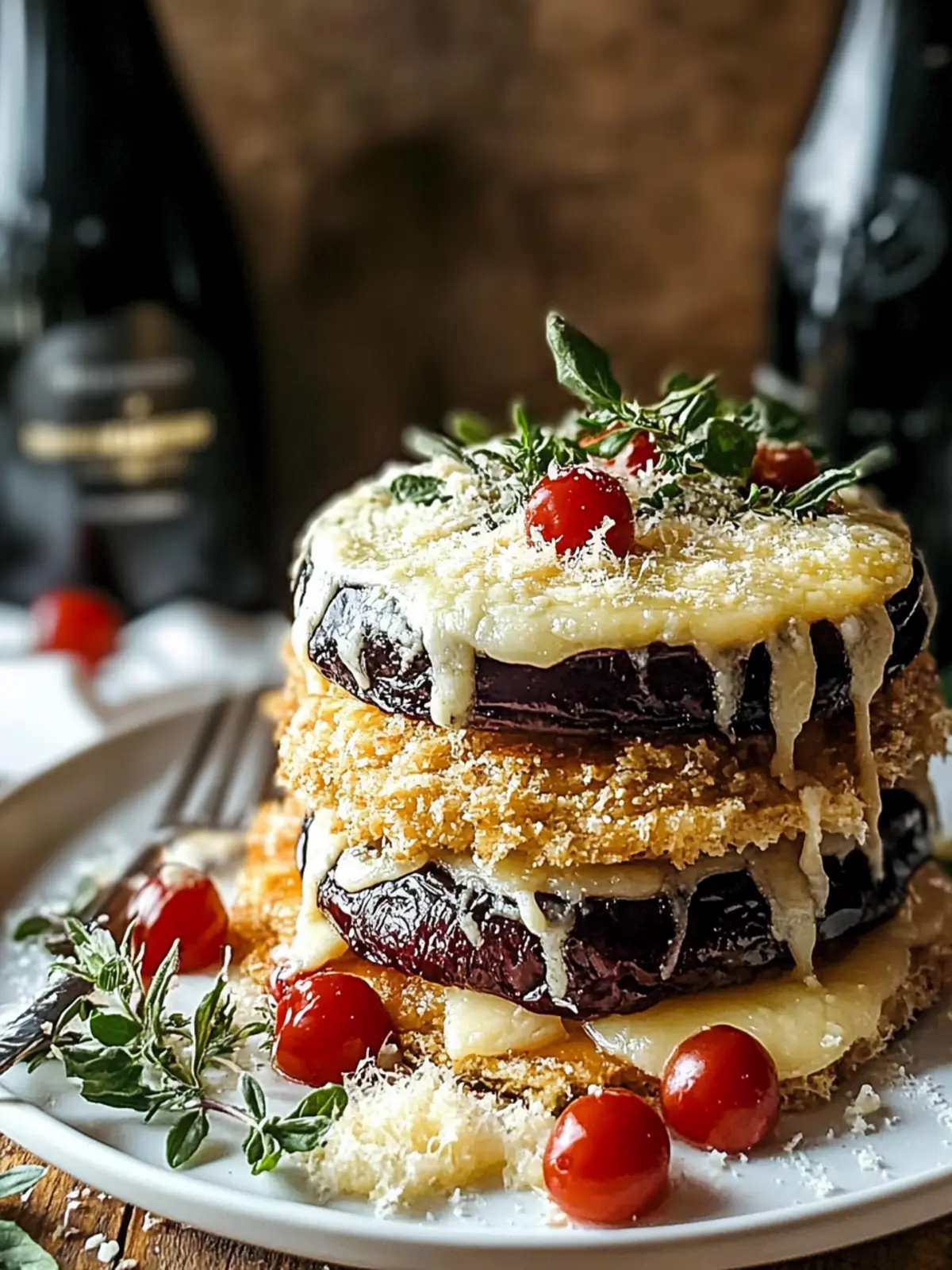 Köstliche Auberginen-Parmesanstapel für ein bequemes Abendessen 2 Auberginen-Parmesanstapel