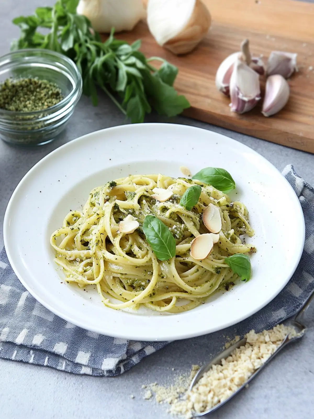Wilder Knoblauch Pesto mit Linguine und grünem Spargel genießen 3 Wilder Knoblauch Pesto mit Linguine und grünem Spargel