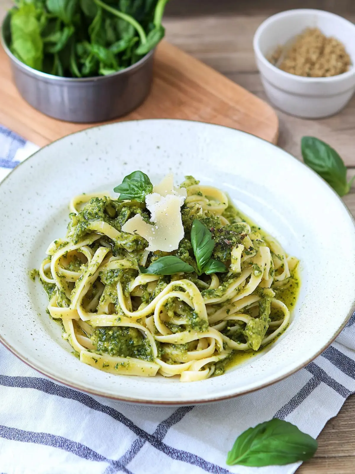 Wilder Knoblauch Pesto mit Linguine und grünem Spargel genießen 4 Wilder Knoblauch Pesto mit Linguine und grünem Spargel