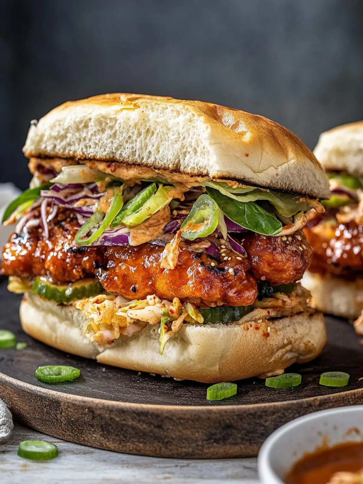 Scharfe koreanische gebratene Hühnersandwiches für Feinschmecker 5 Scharfe koreanische gebratene Hühnersandwiches