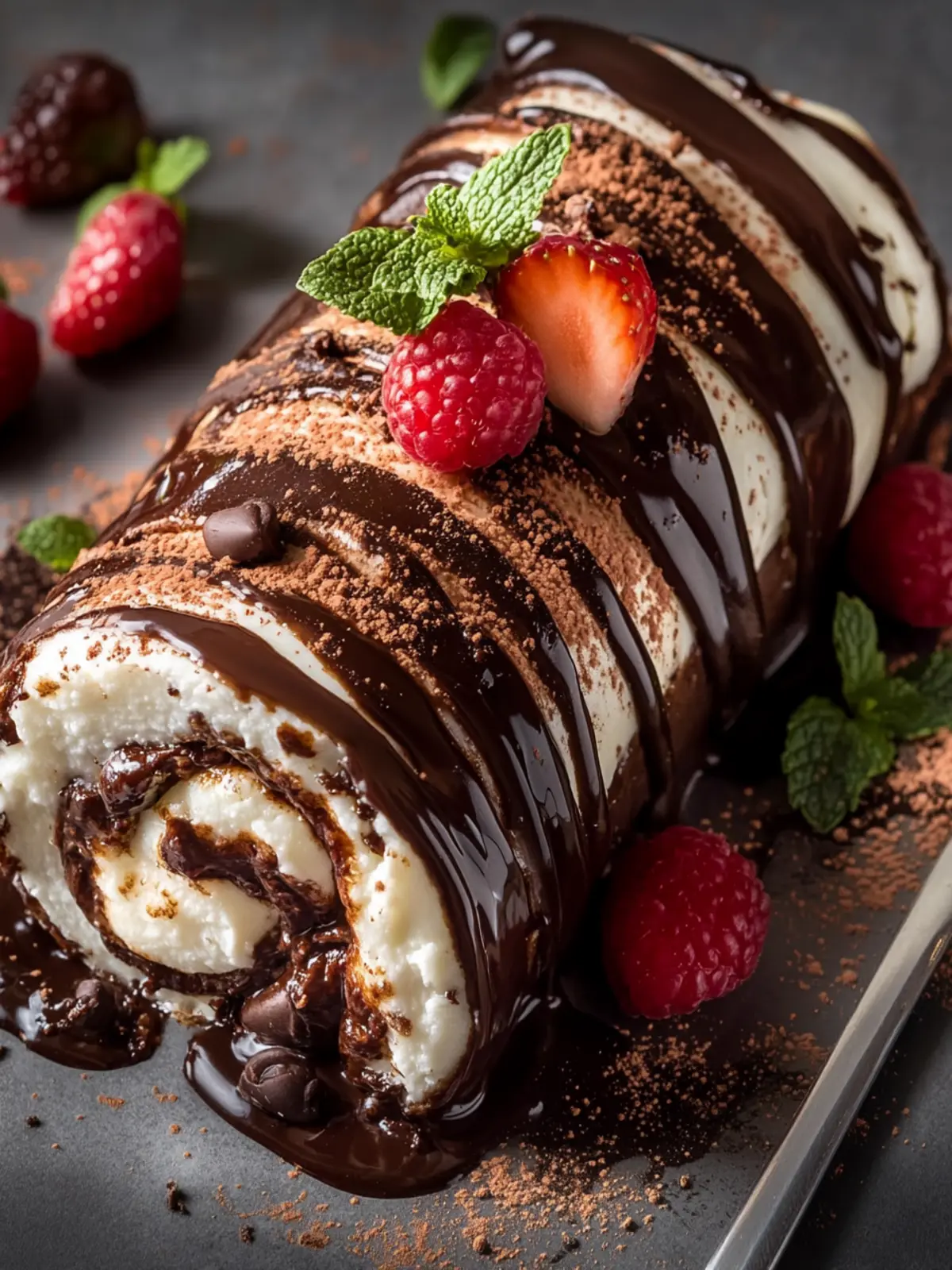 Schokoladenkuchenrolle