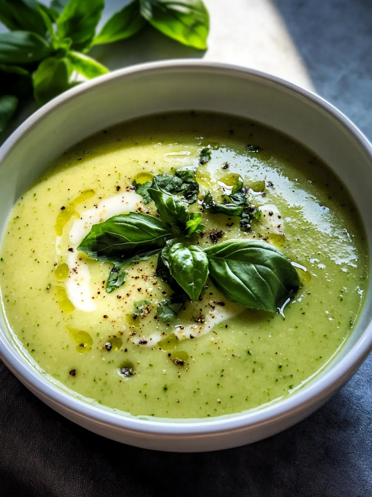Kalte Zucchini-Basilikum-Suppe für erfrischende Sommertage 4 Kalte Zucchini-Basilikum-Suppe