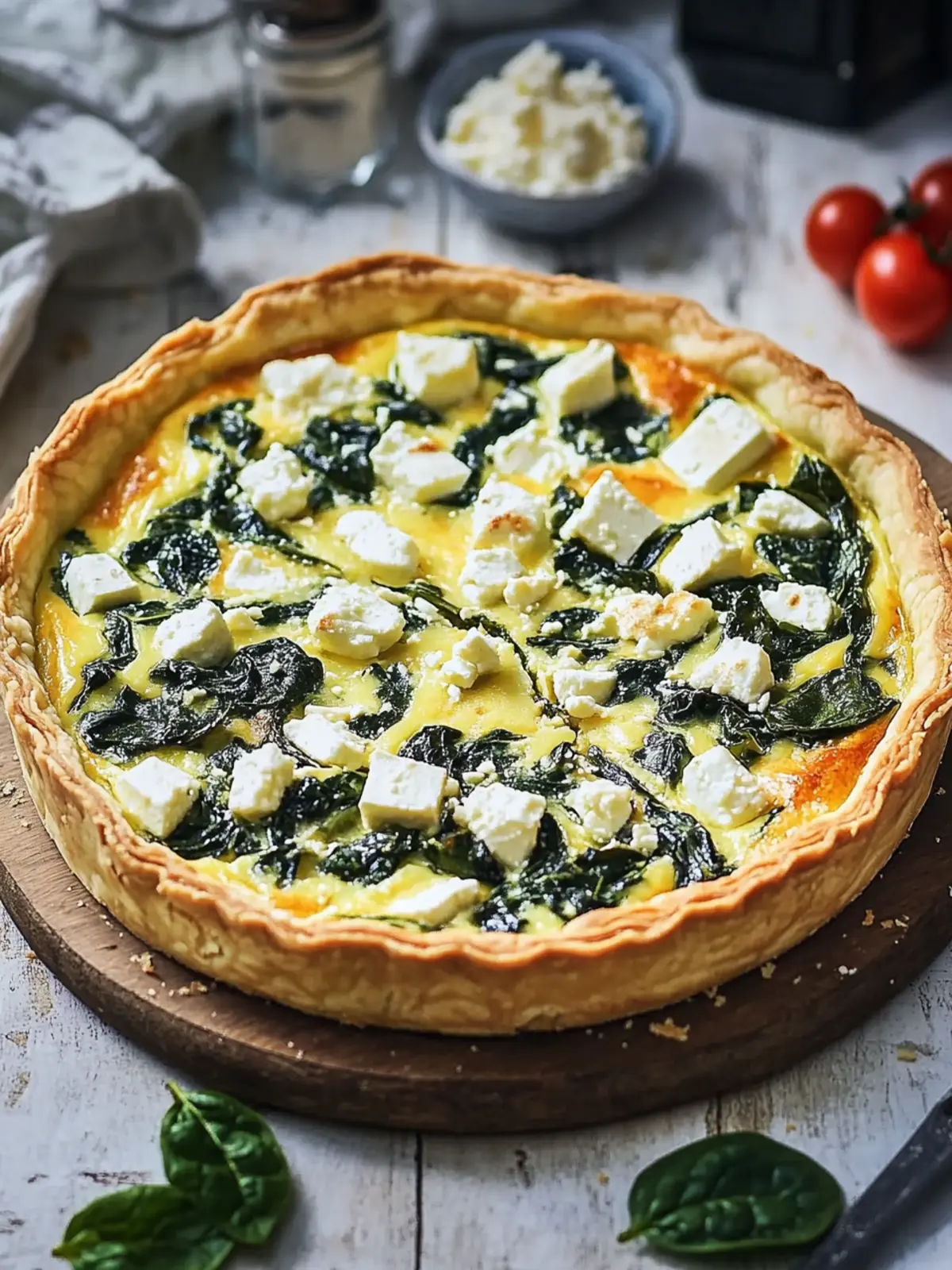 Herzhafter Quiche mit Spinat und Feta für jeden Anlass 5 Herzhafter Quiche mit Spinat und Feta