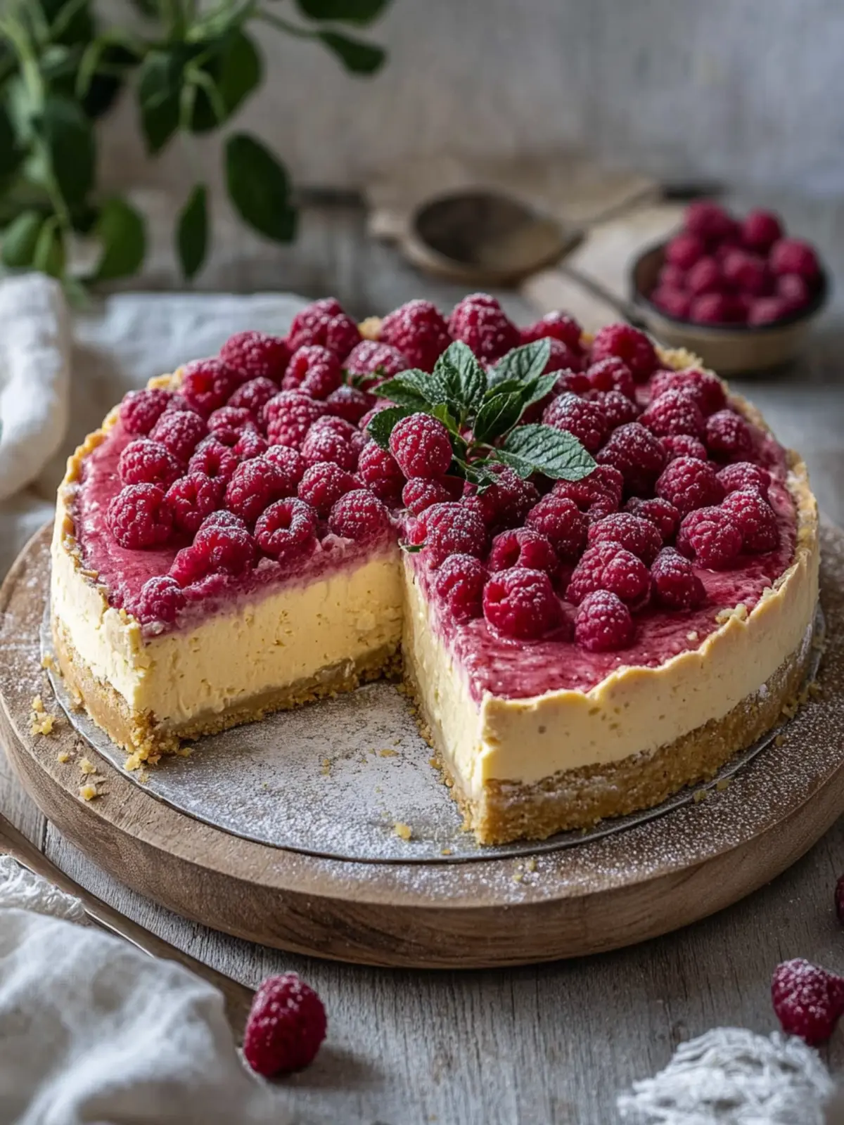 Feinster veganer Rhabarber-Cheesecake mit Himbeer-Twist 4 Feinster veganer Rhabarber-Cheesecake