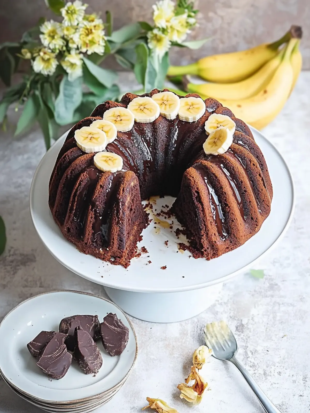 Veganer Bananen-Schokoladen-Bundt-Kuchen mit Avocado-Glasur Genuss pur! 2 Veganer Bananen-Schokoladen-Bundt-Kuchen mit Avocado-Glasur