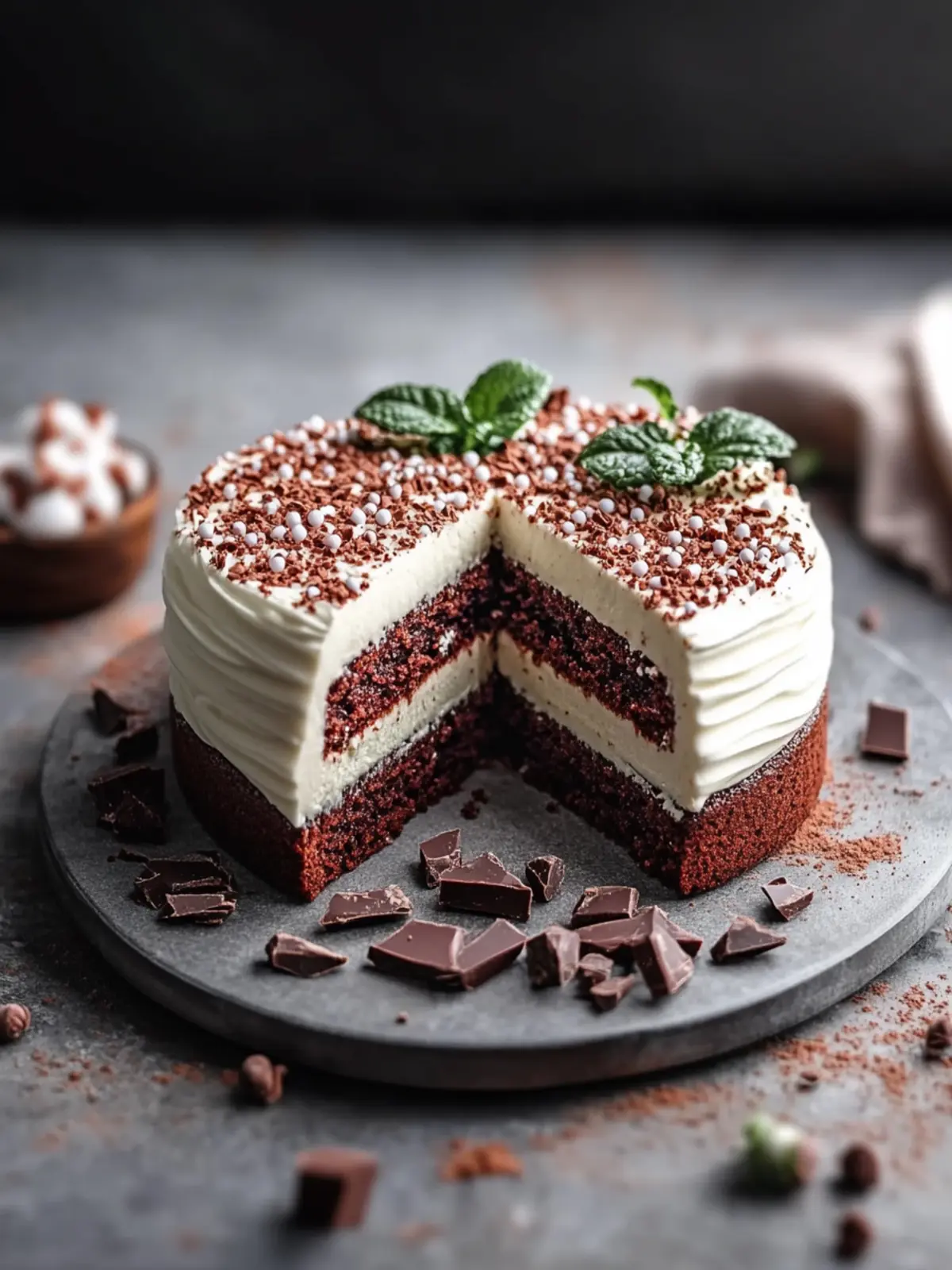 Schokoladen-Pfefferminz-Schichtkuchen für festliche Genussmomente 2 Schokoladen-Pfefferminz-Schichtkuchen