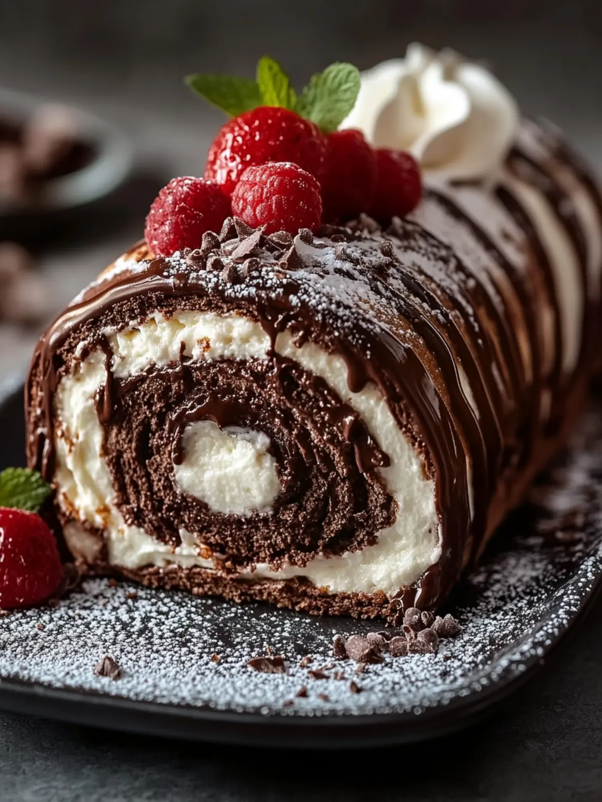 Schokoladenkuchenrolle: Zauberhaftes Dessert für Feiern 2 Schokoladenkuchenrolle