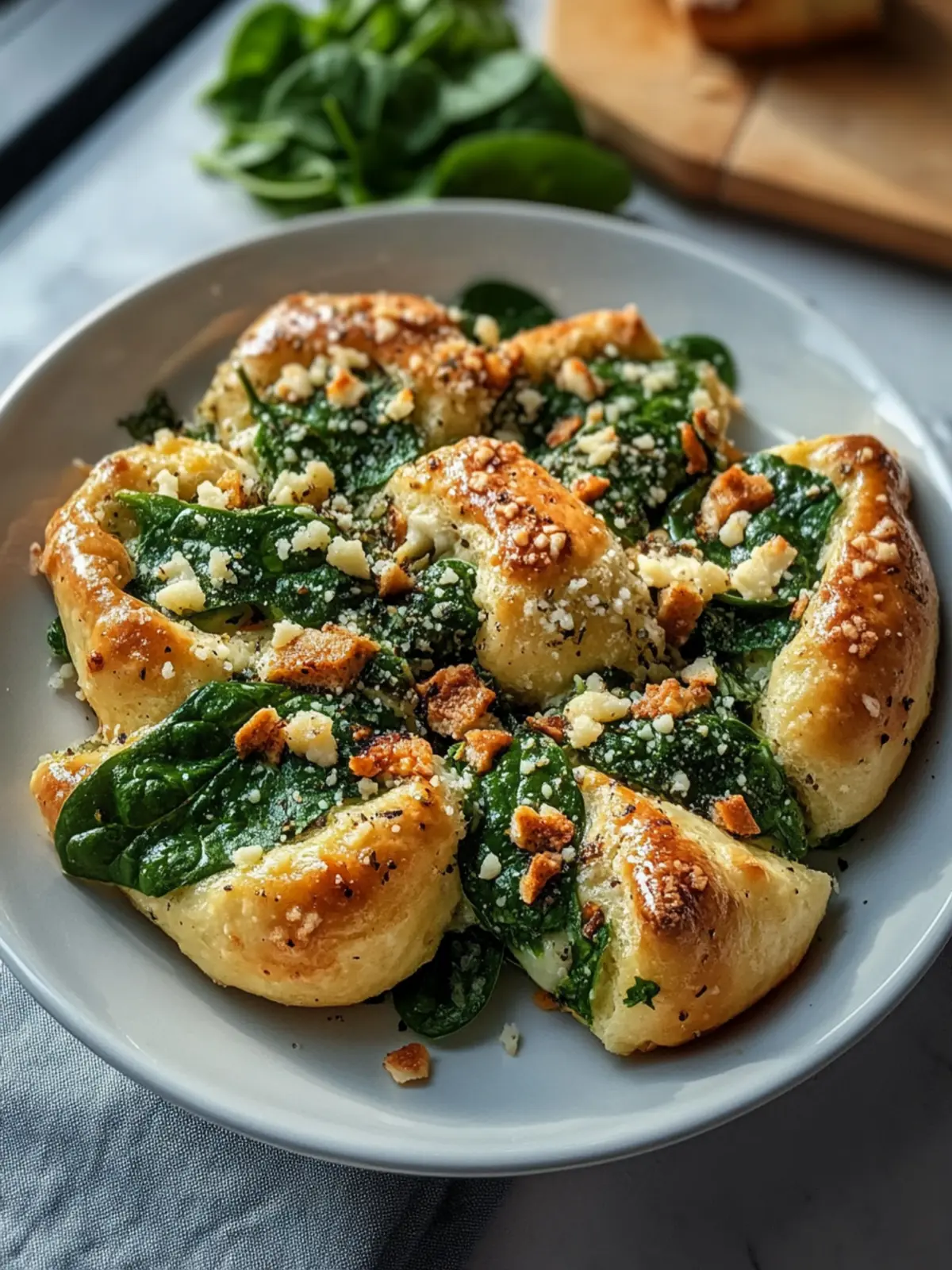 Schnelle Spinat- und Hüttenkäse-Flagels für gute Laune 4 Schnelle Spinat- und Hüttenkäse-Flagels