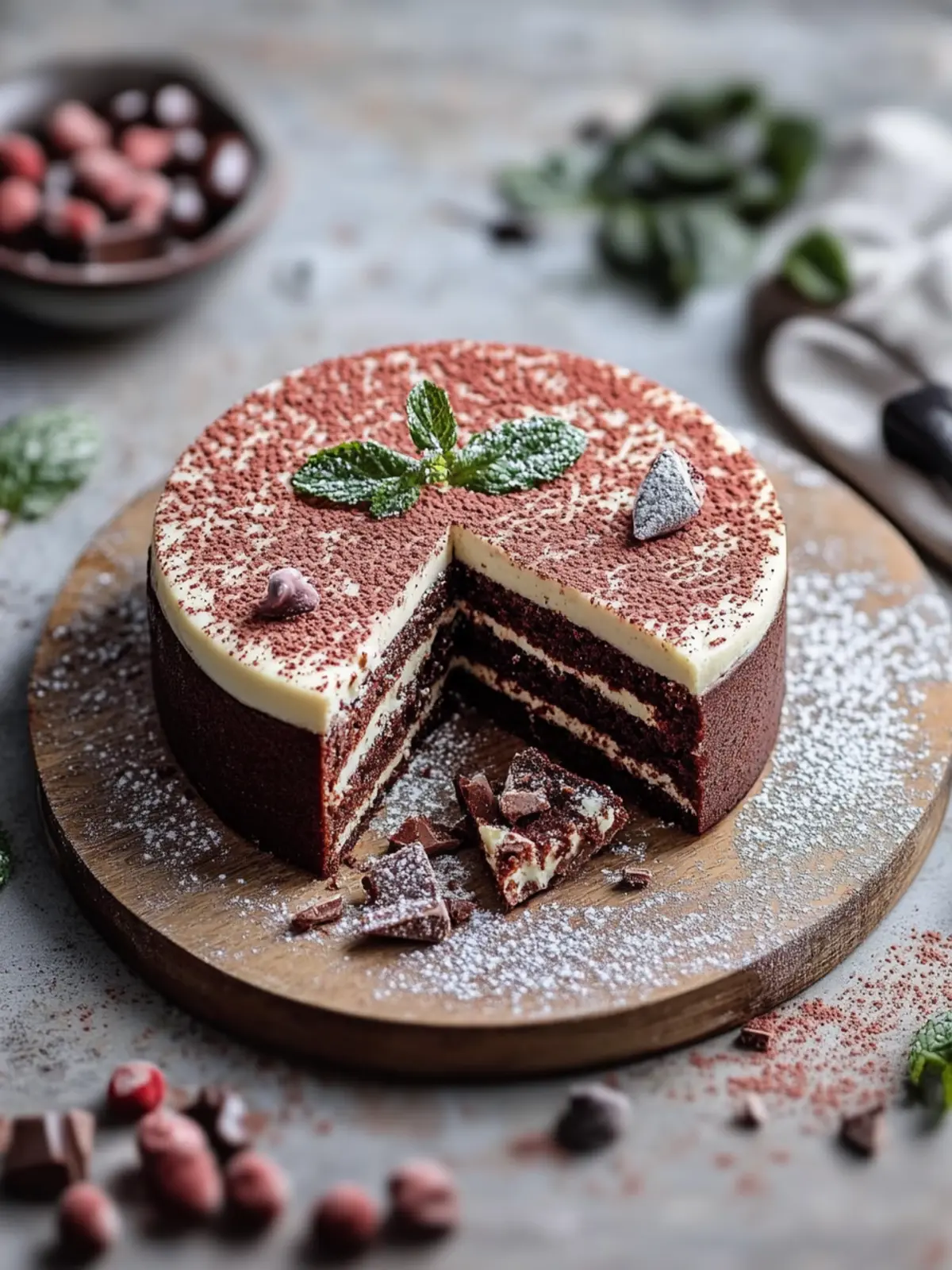 Schokoladen-Pfefferminz-Schichtkuchen für festliche Genussmomente 3 Schokoladen-Pfefferminz-Schichtkuchen