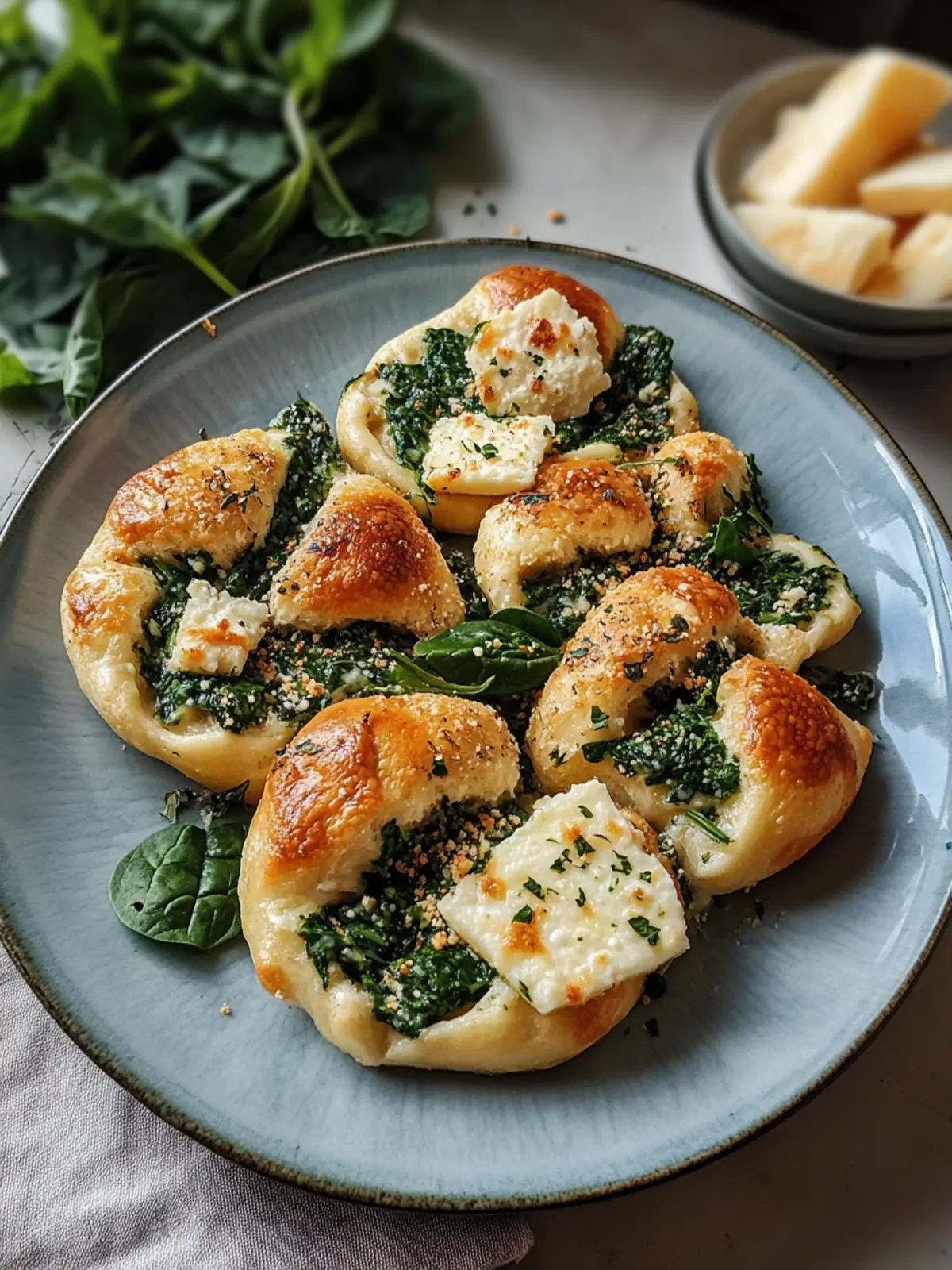 Schnelle Spinat- und Hüttenkäse-Flagels für gute Laune 3 Schnelle Spinat- und Hüttenkäse-Flagels