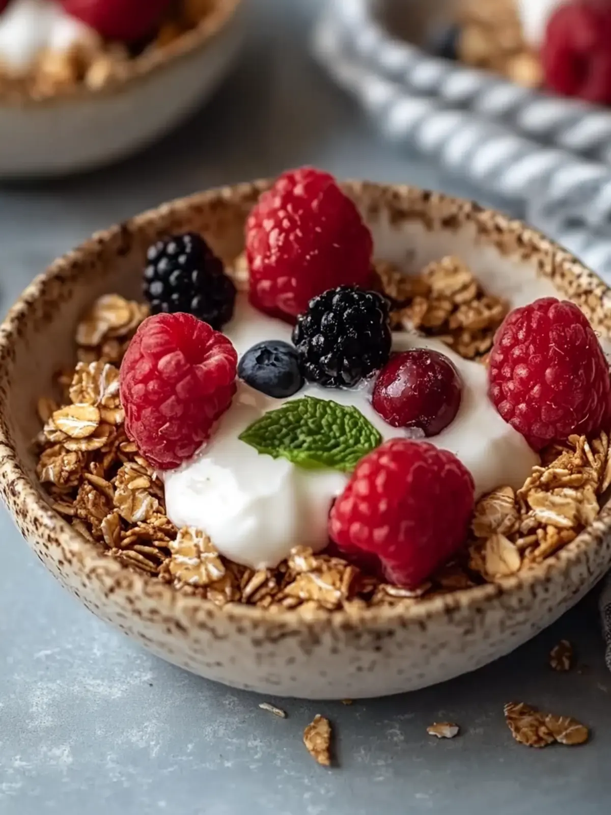Einfache gesunde Frühstücks-Granola-Tassen für Energie am Morgen 4 Einfache gesunde Frühstücks-Granola-Tassen