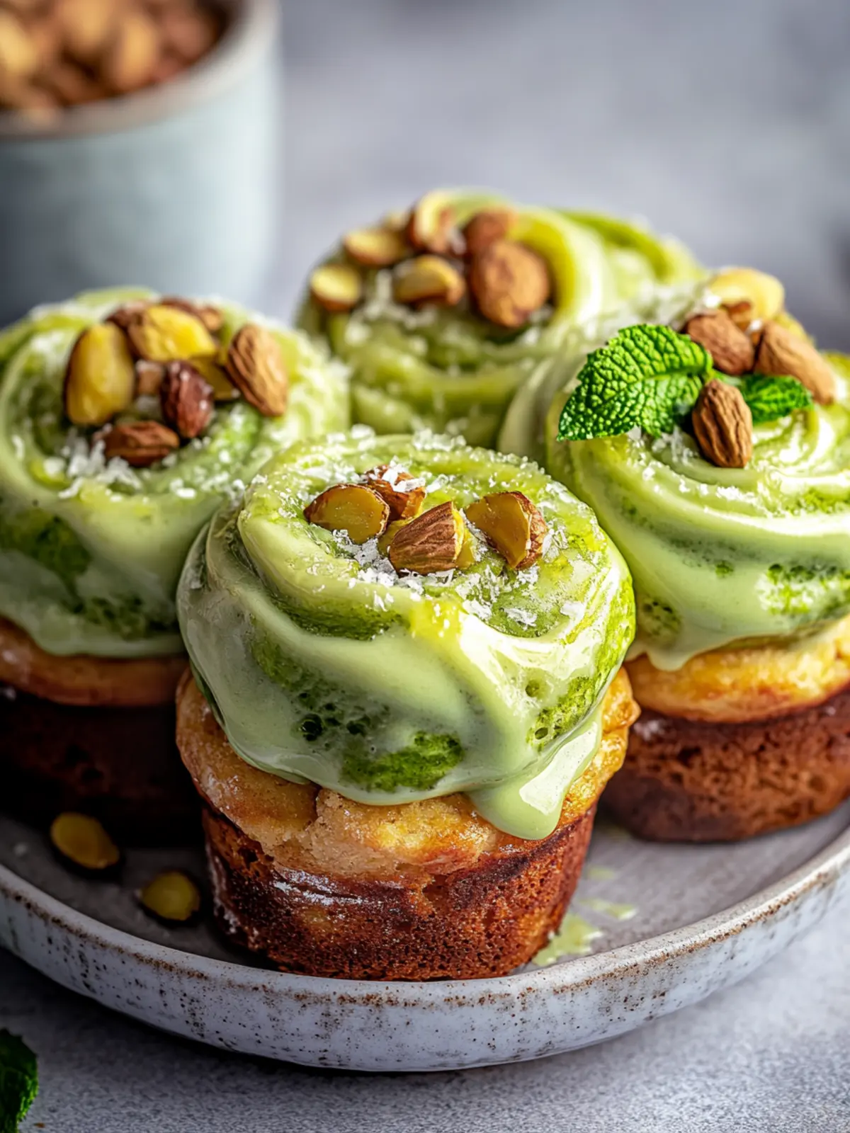 Himmlische Pistazien Honig Zimtschnecken für ein besonderes Frühstück 2 Pistazien Honig Zimtschnecken