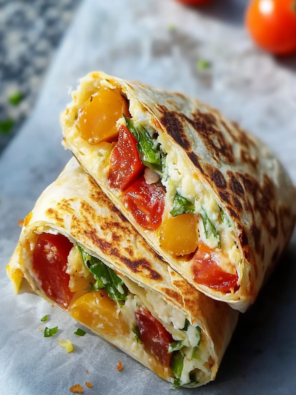 Schneller Tomaten-Ei-Wrap zum Frühstück für jeden Tag 3 Tomaten-Ei-Wrap zum Frühstück