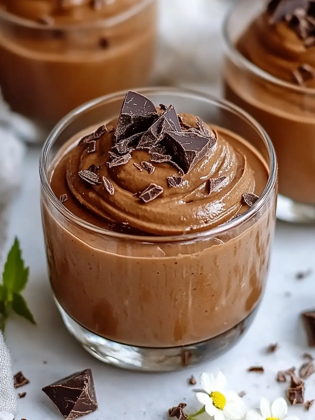 Zwei-Zutaten vegane Schokoladenmousse