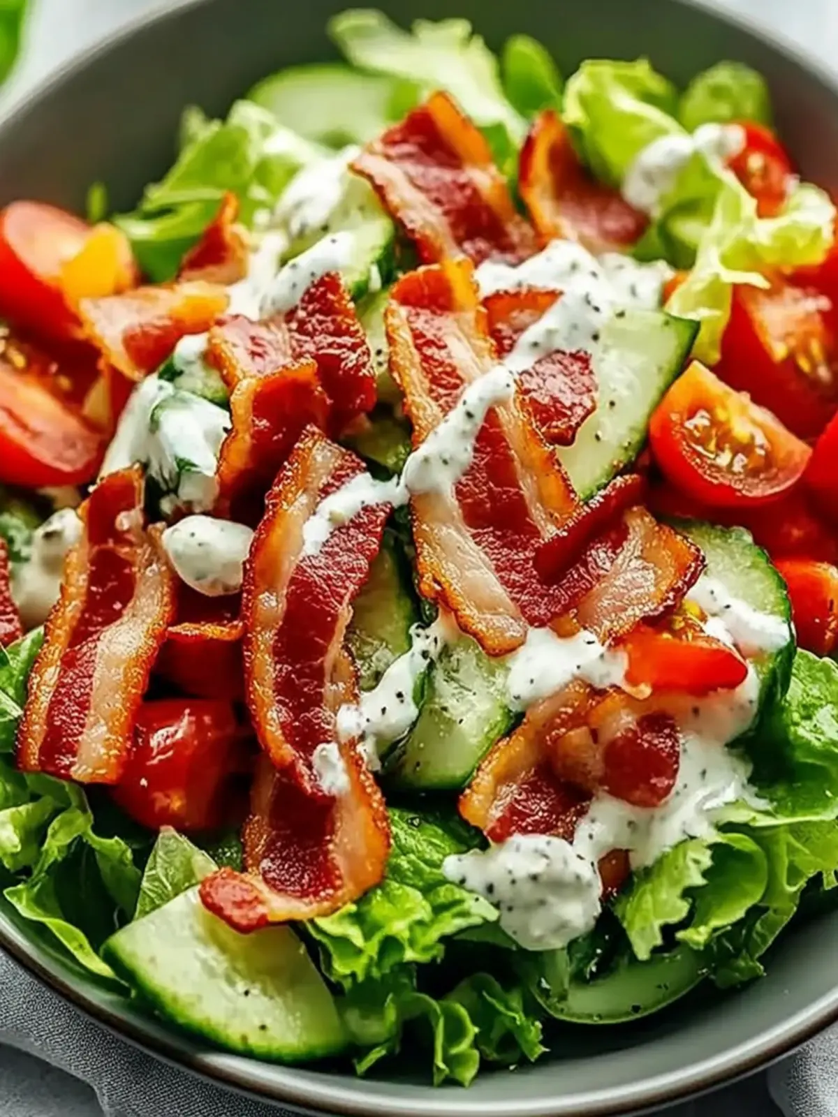 Knuspriger Speck Keto BLT Salat: Lecker und Low Carb Genießen 2 Knuspriger Speck Keto BLT Salat