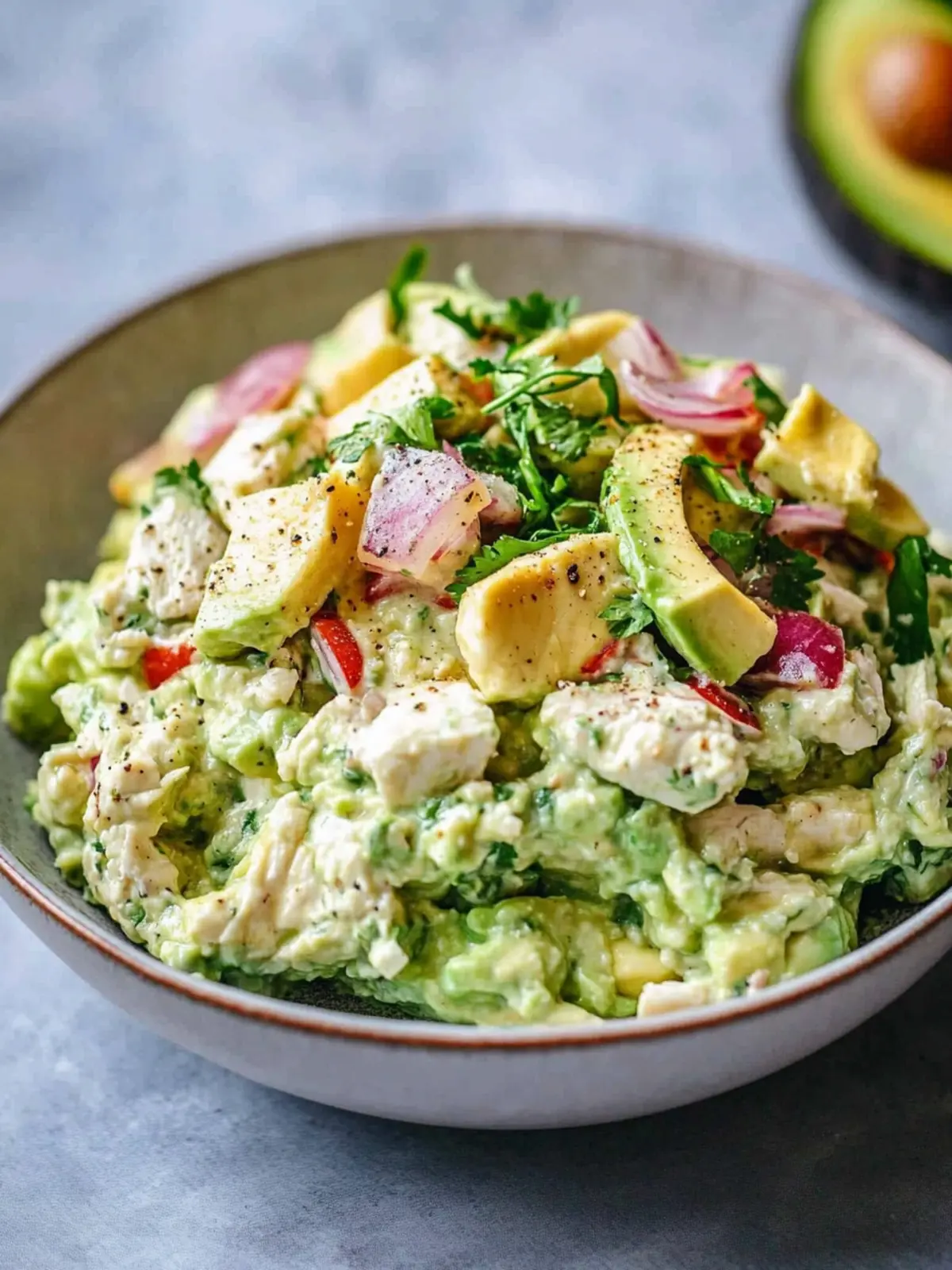 Erstaunlicher 32g Protein Avocado Hähnchensalat für Fitness-Fans 4 Erstaunlicher 32g Protein Avocado Hähnchensalat