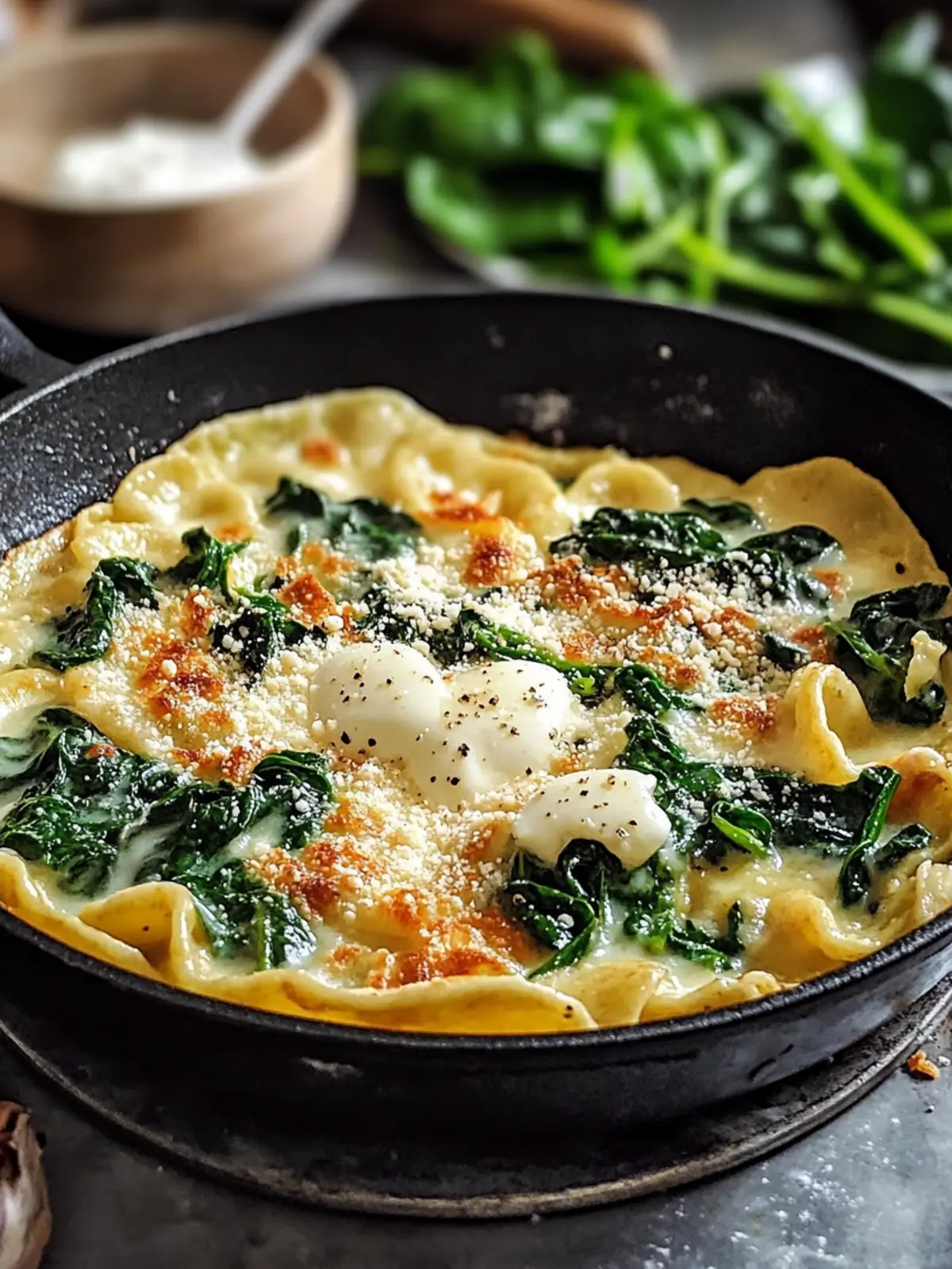 Spätzlepfanne mit Spinat: Schnelles Comfort-Food für Genussmomente 4 Spätzlepfanne mit Spinat