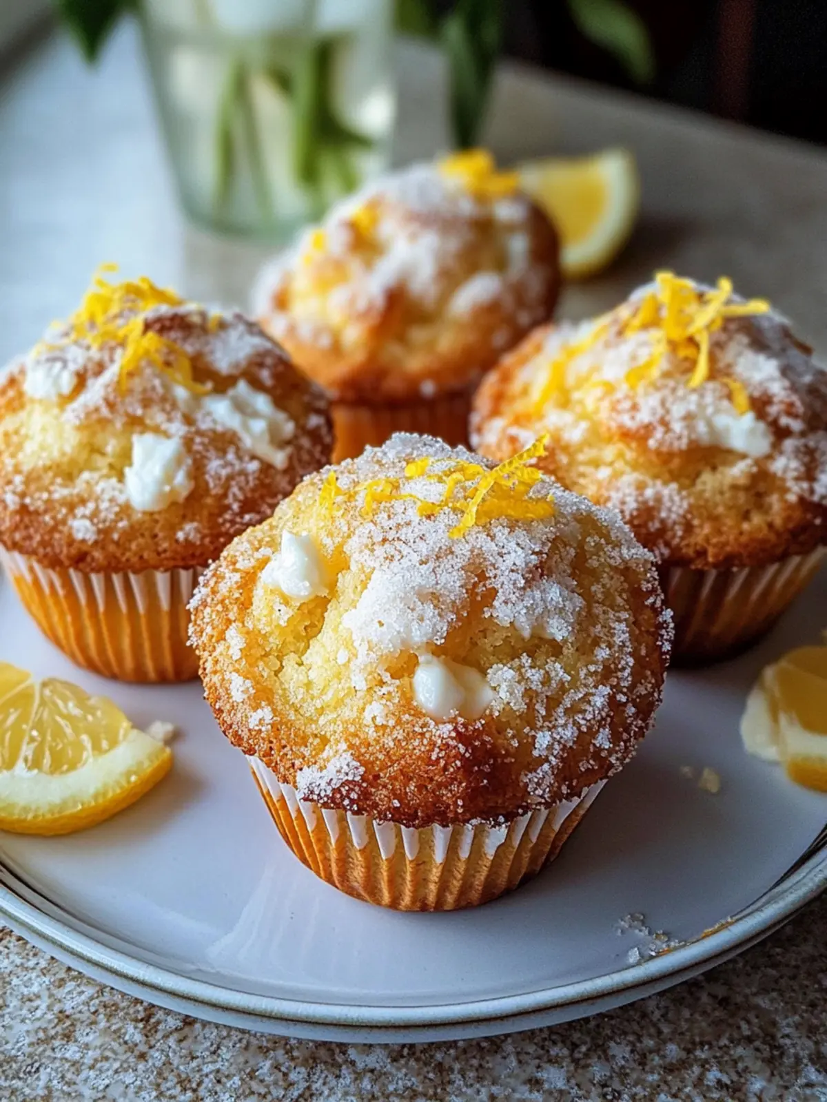 Muffins mit Zitronenschale und Joghurt – Saftig und lecker 4 Muffins mit Zitronenschale und Joghurt