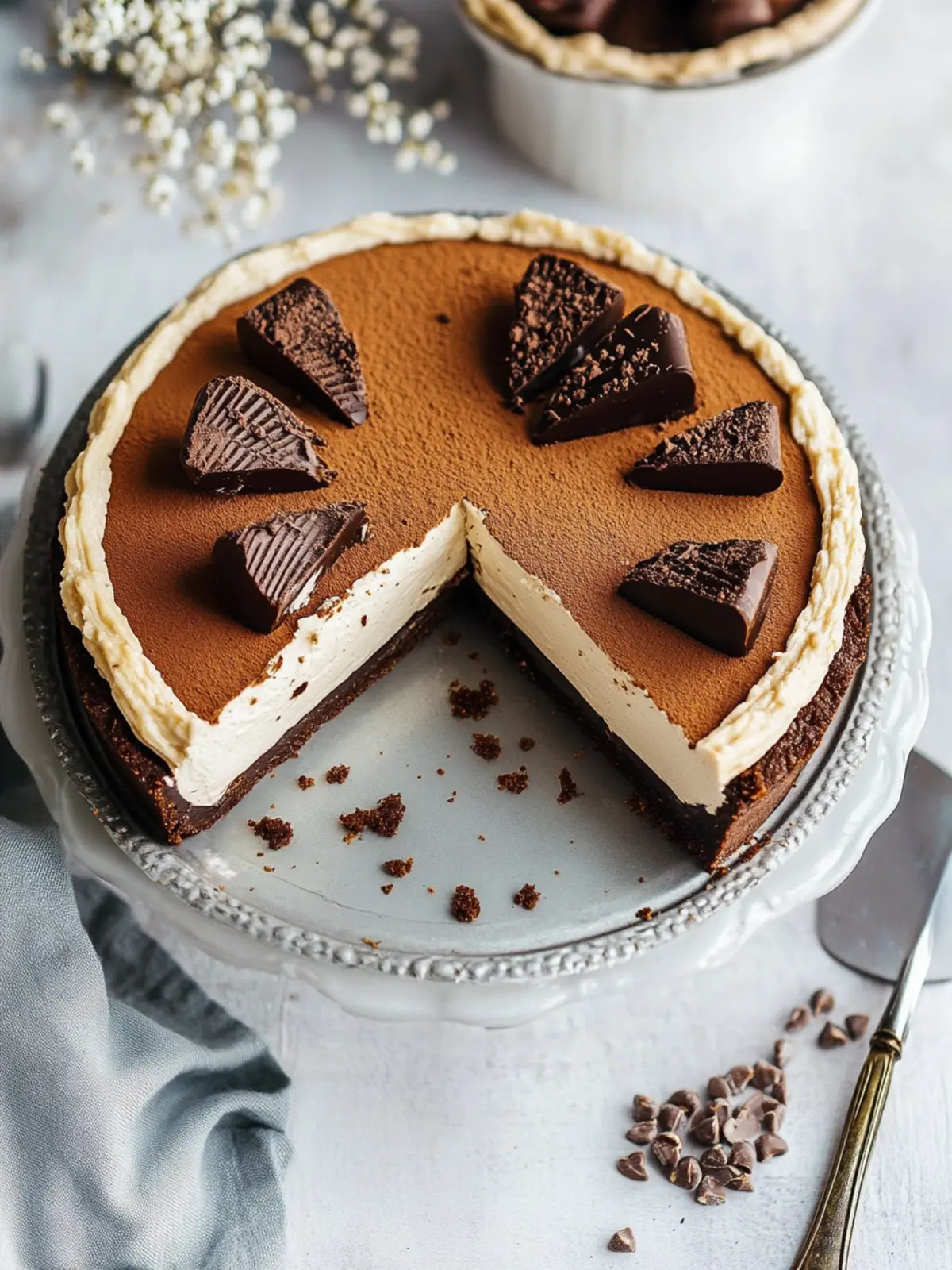 Veganer Schokoladenkürbiskuchen mit glutenfreier Kruste 5 Schokoladenkürbiskuchen