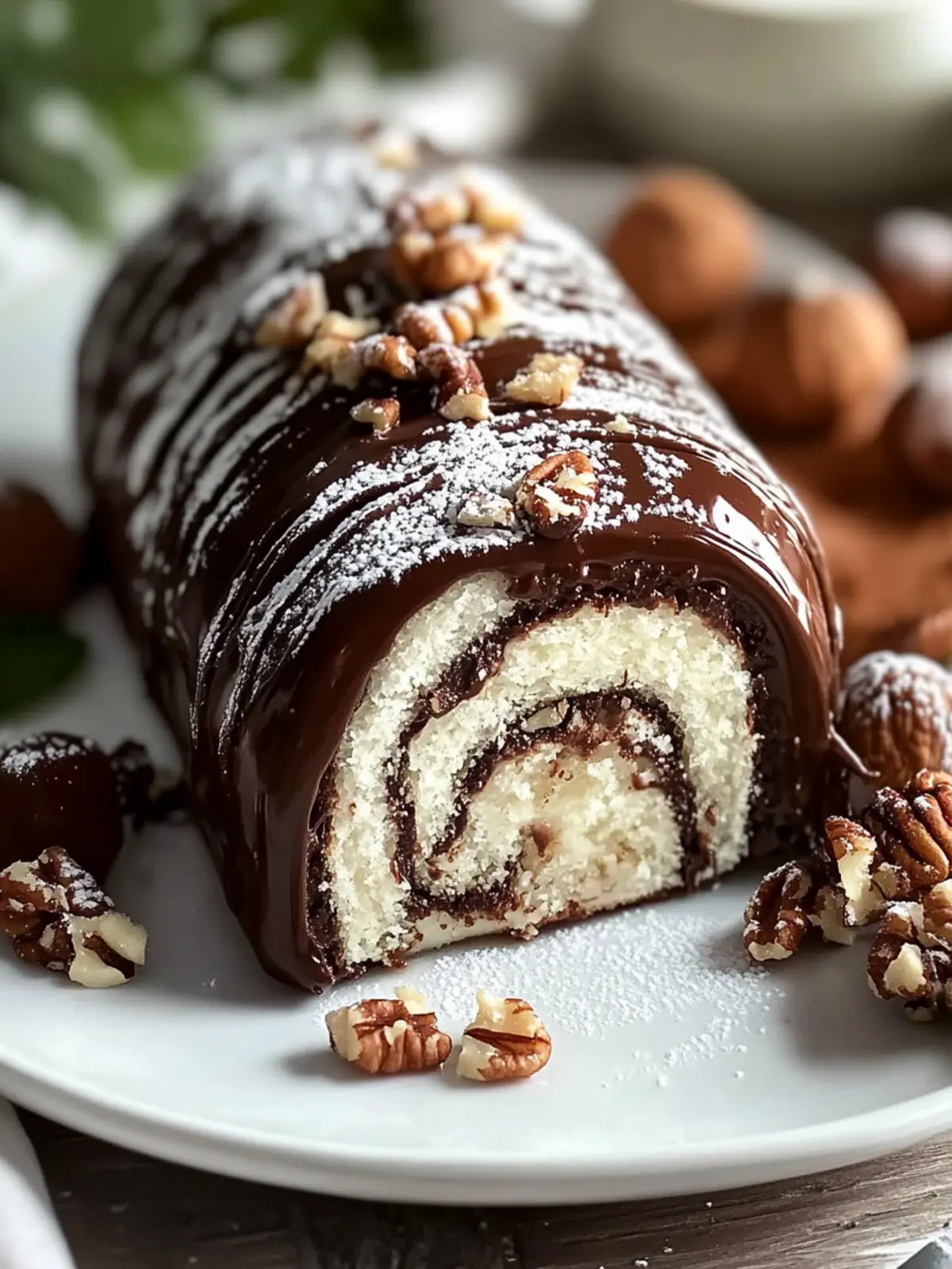 Schokoladenkuchenrolle mit Nussvariationen für jede Feier 4 Schokoladenkuchenrolle mit Nussvariationen