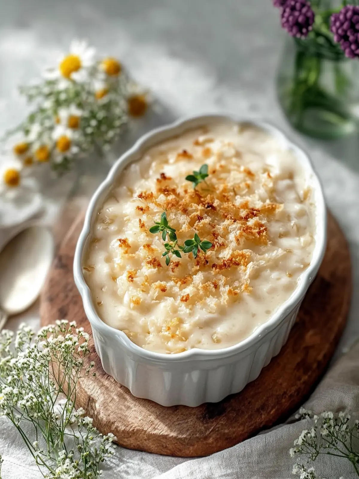 Cremiges Hähnchen Blumenkohlreis Auflauf