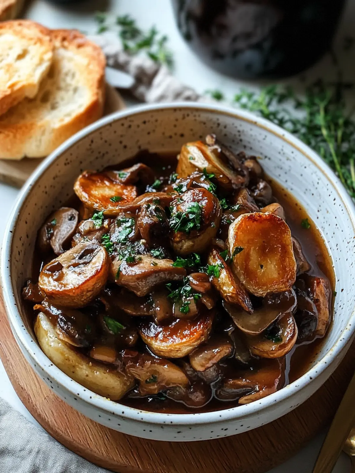 Hochgenuss: Pilzgulasch nach Bourguignon-Art vegetarisch kochen 4 Pilzgulasch nach Bourguignon-Art