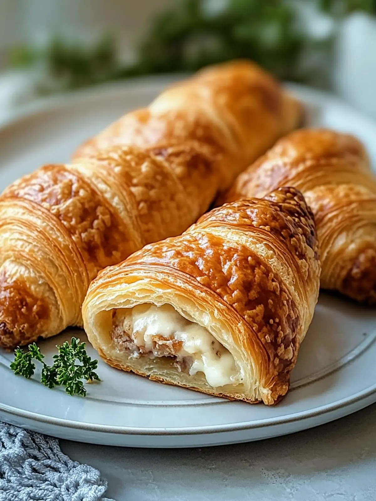 Wurst Frischkäse Croissants: Doppelt lecker und schnell gemacht 2 Wurst Frischkäse Croissants